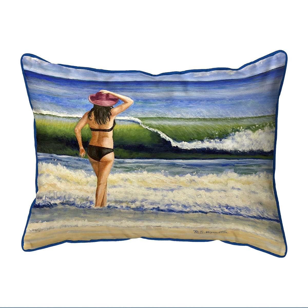 Betsy Drake ZP1220 Decorative Throw Pillow 20x24 Inches - Soft Multi-Color Cushion for Sofa, Bed, Living Room & Home Decor