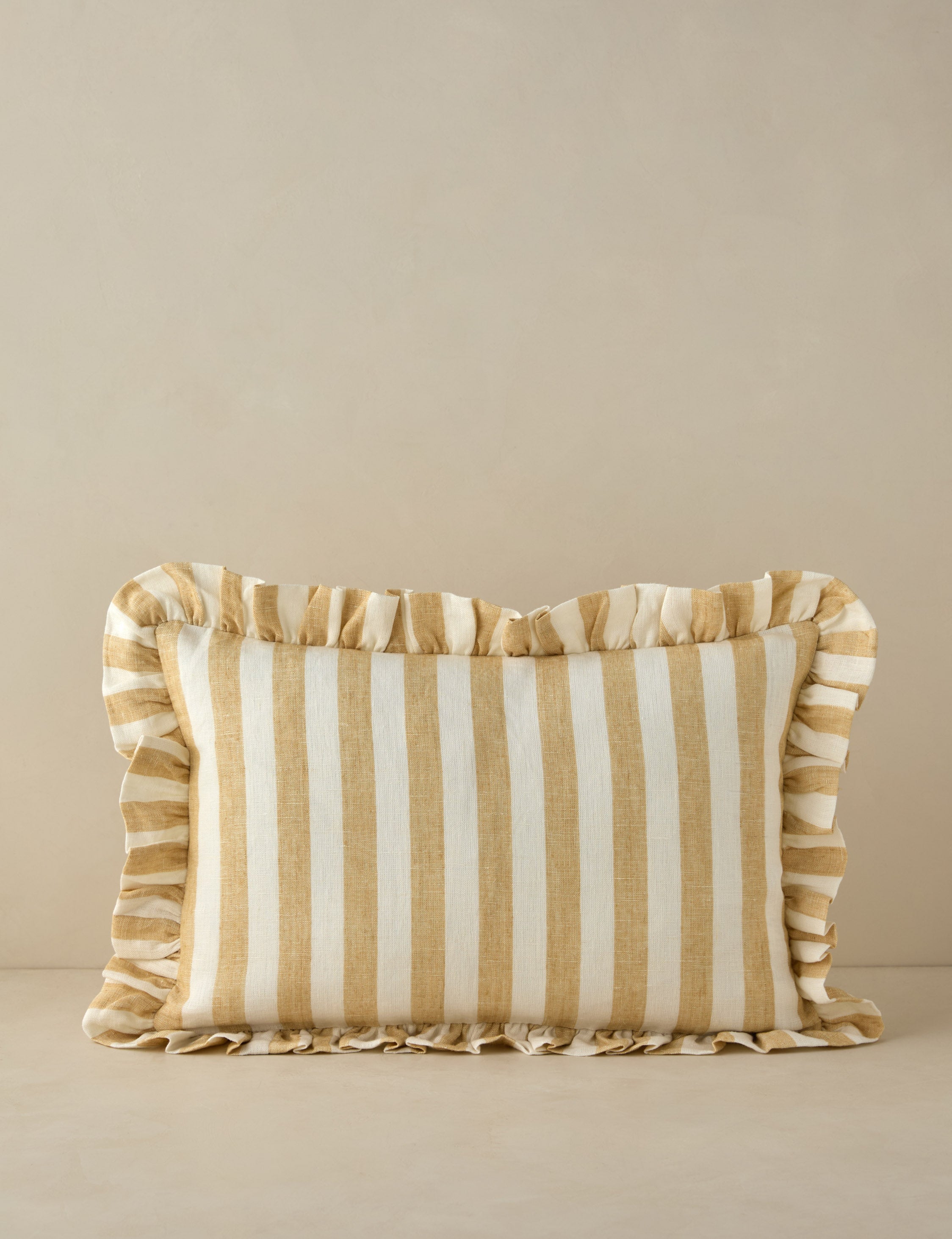 Amaroso Linen Ruffle Pillow - Soft Decorative Throw Pillow Cover for Couch, Bed & Sofa - Elegant Home Decor Accent for Living Room, Bedroom & Nursery