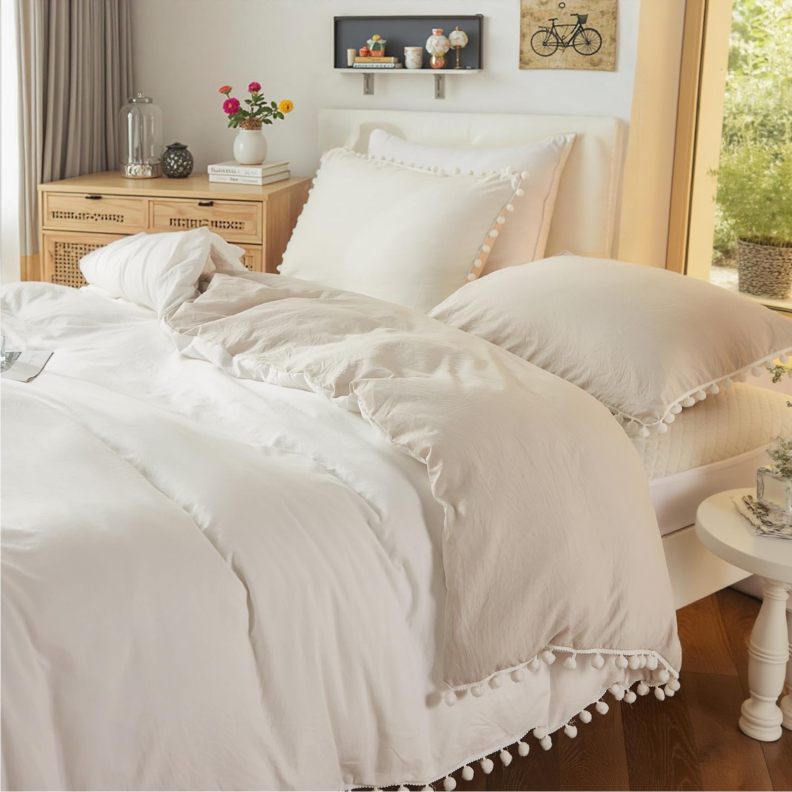 King Size Comforter Set - Ultra Soft Lightweight for Farmhouse & Boho Bedroom Decor