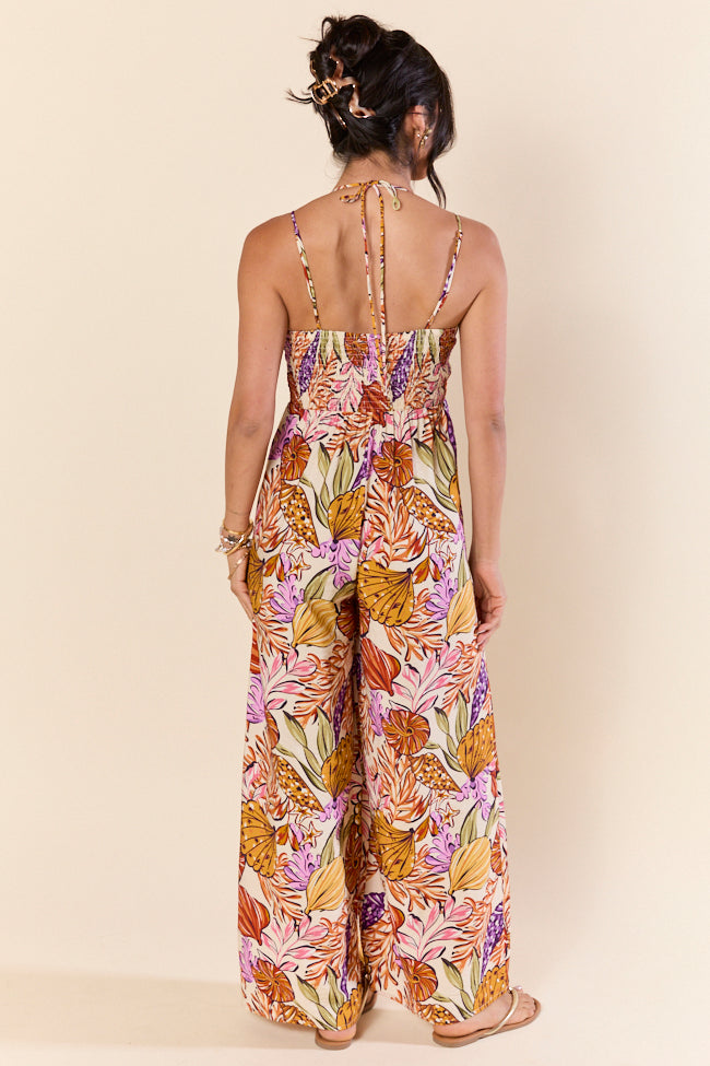 Lush Tropics Tropical Print Jumpsuit for Women - Floral Hawaiian Summer Romper - Beach Vacation Outfit, Pool Party Wear & Casual Summer Dress