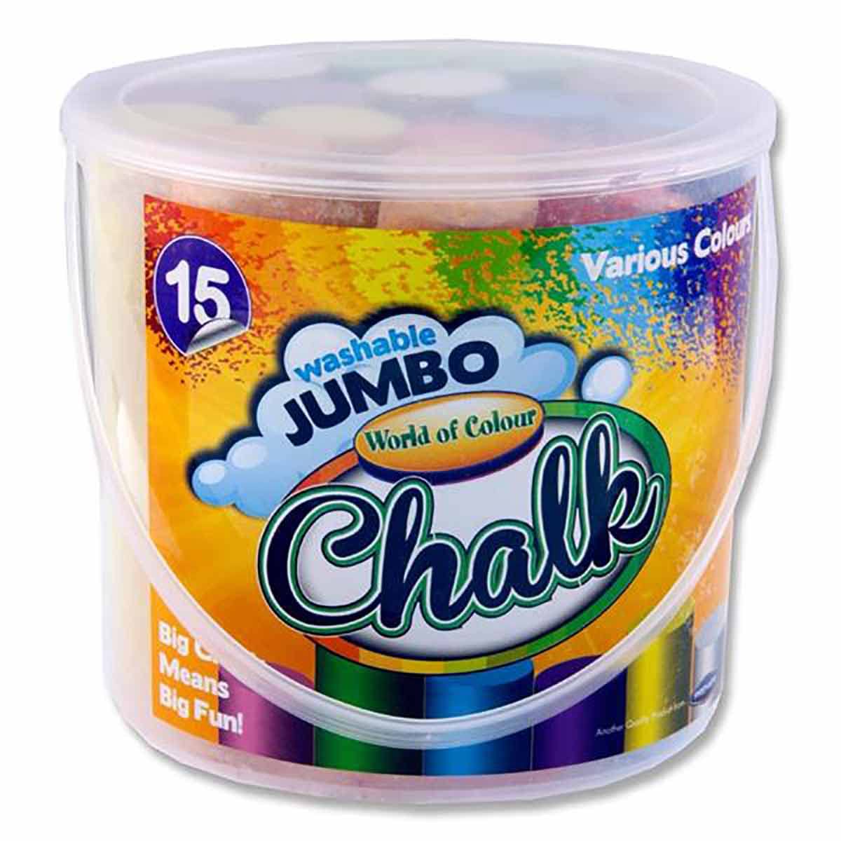 Vibrant Jumbo Sidewalk Chalk Set - 15 Colorful Non-Toxic Chalk Sticks for Kids Outdoor Art, Drawing & Play - Perfect for Driveway, Patio & Sidewalk Fun