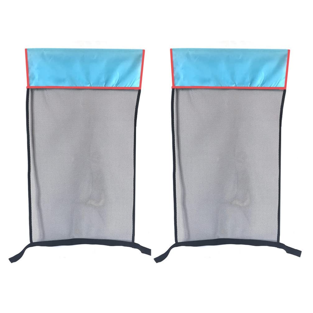 INOOMP 2-Pack Foldable Mesh Pool Chair with Floating Net Pocket - Waterproof Swimming Ring & Noodle Holder for Kids - Perfect for Pool Parties, Beach Floatation & Backyard Relaxation