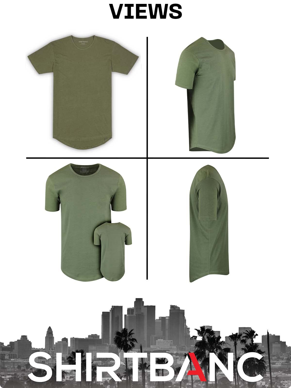 ShirtBANC Men's Dropcut Hipster Shirts 6 Pack - Long Length Hip Hop T-Shirts for Streetwear & Casual Outfits - Perfect for Concerts, Parties & Urban Fashion