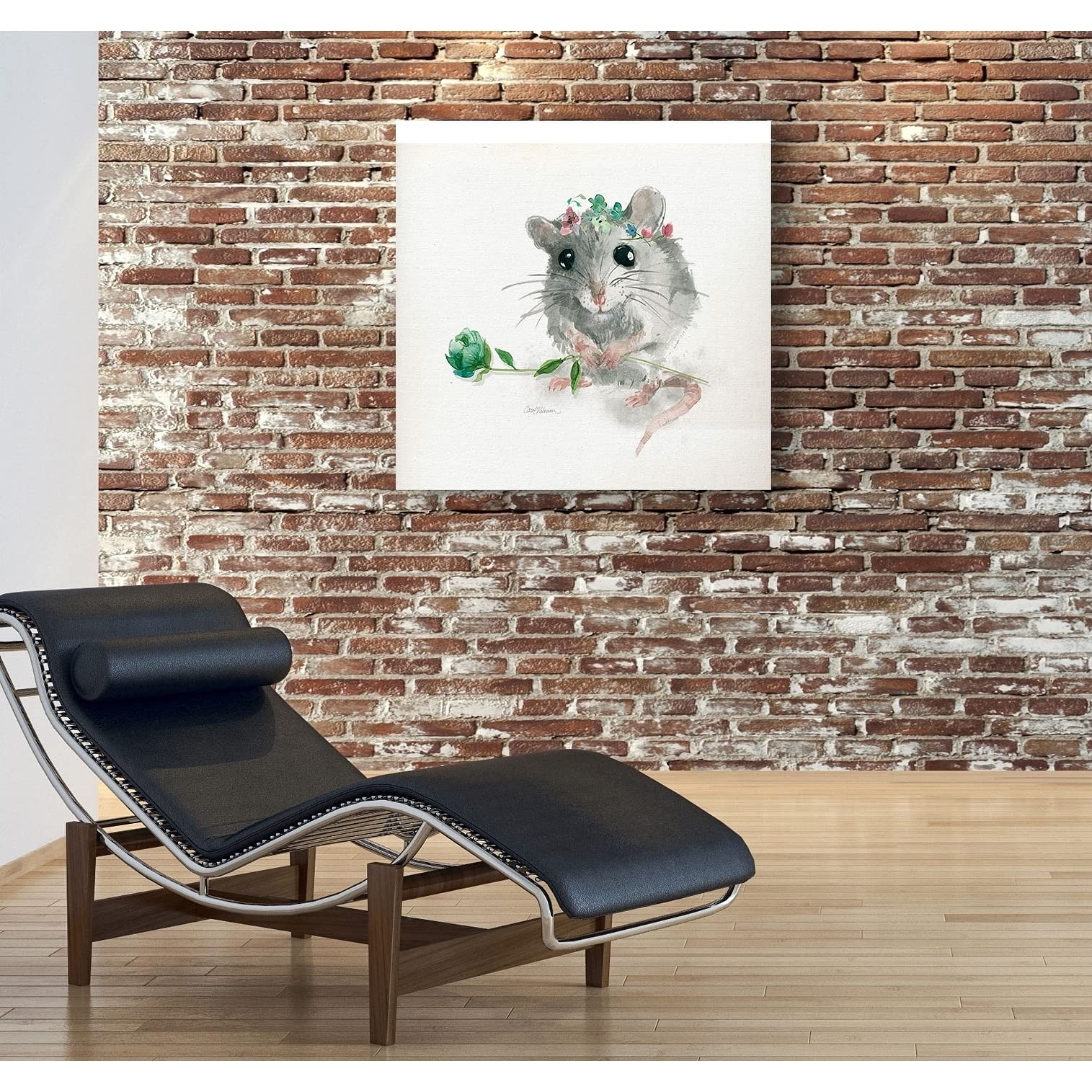 Wexford Home Garden Critter Mouse Gallery Wrapped Canvas Wall Art - Hand-Painted Animal Decor for Living Room, Bedroom & Nursery - Perfect for Home, Office & Gift Giving