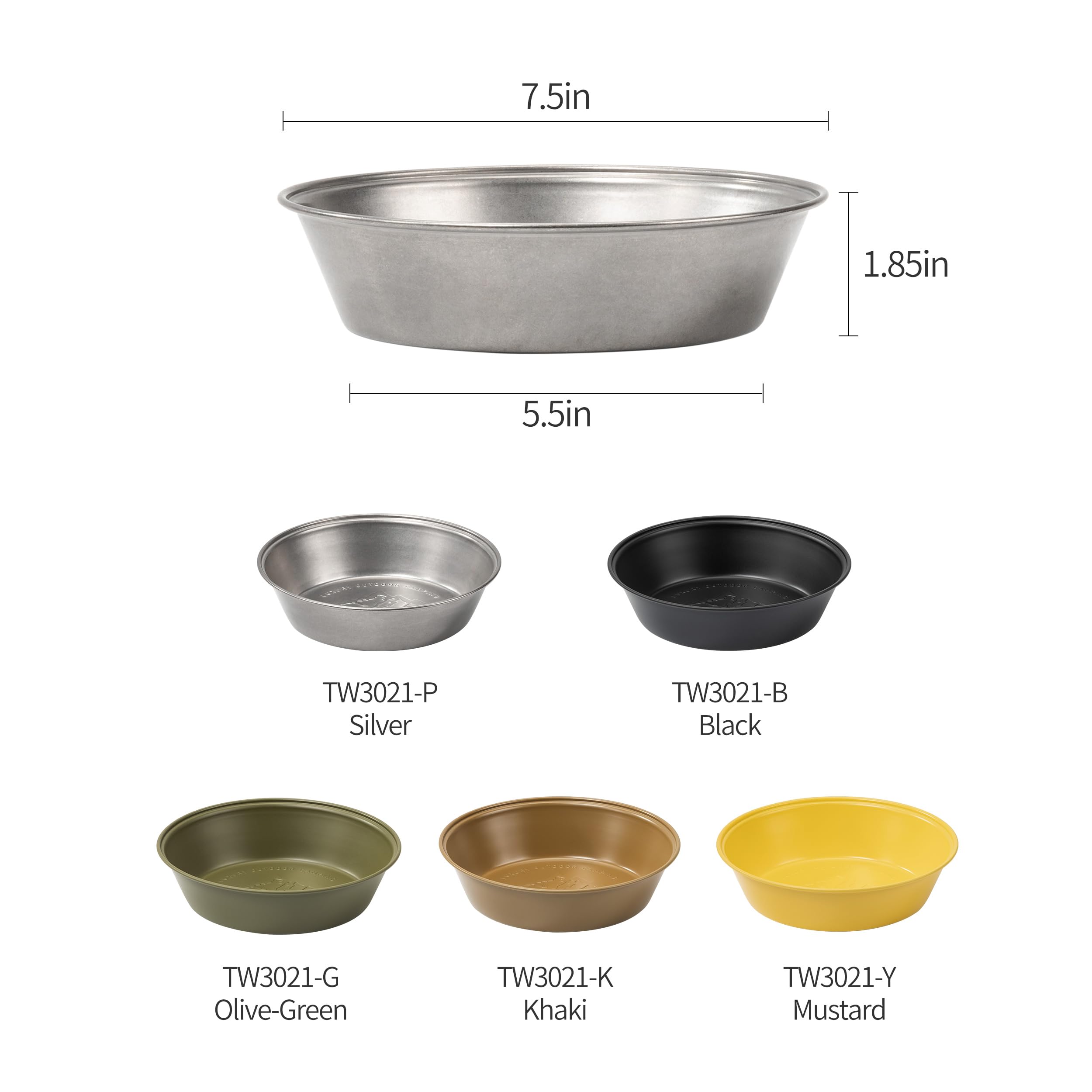 2-Piece Stainless Steel Camping Plates Set - Deep Round Insulated Dinnerware for Outdoor Cooking & Picnics - Durable Olive Green Camping Cookware for Hiking, Backpacking & RV Trips