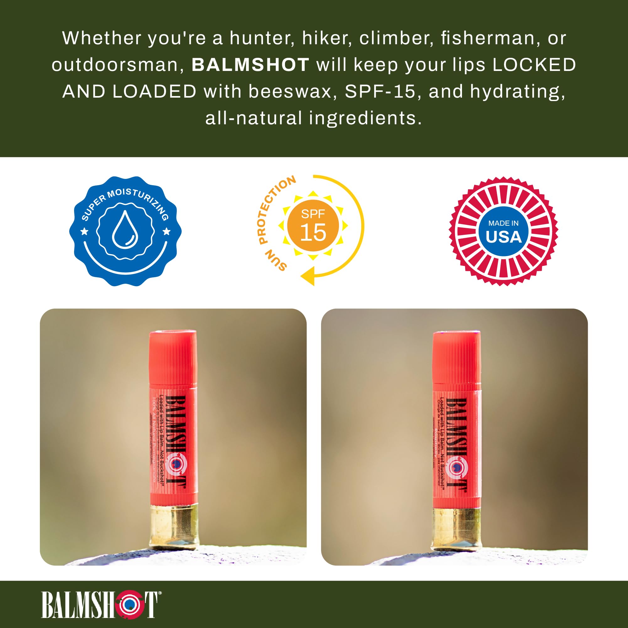 BALMSHOT 4 Pack Lip Balm Set - Fruit Flavored Variety Pack for Moisturizing & Nourishing Dry Lips - Perfect for Daily Use, Gifts, and On-the-Go Hydration