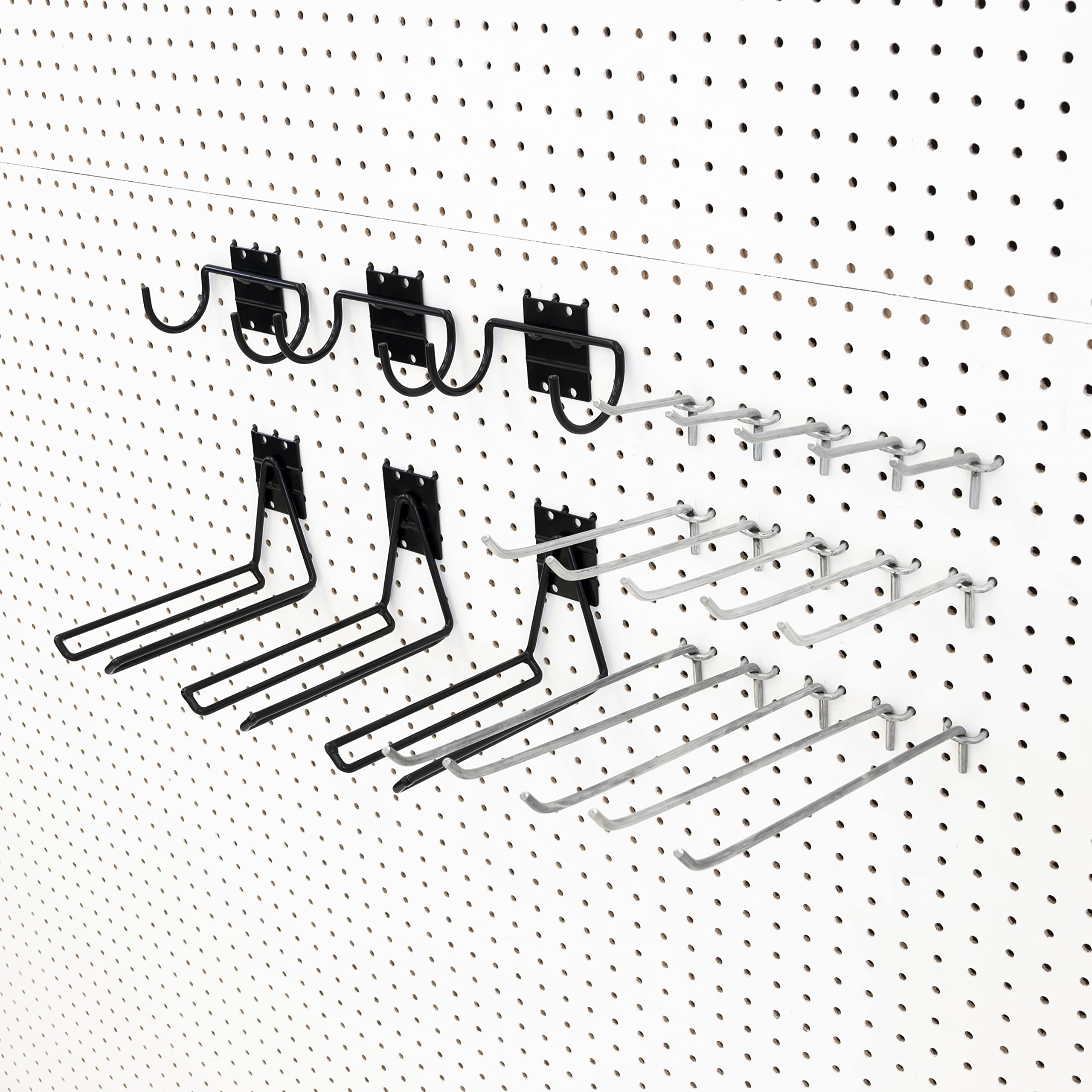 Heavy-Duty Pegboard Hook Set - 2 Impact Drill Hooks, 2 Large Drill Hooks, 2 Front Facing Garden Tool Hooks & 15 Utility Hooks for Garage Organization - Perfect for Tool Storage, Workshop & DIY Projects