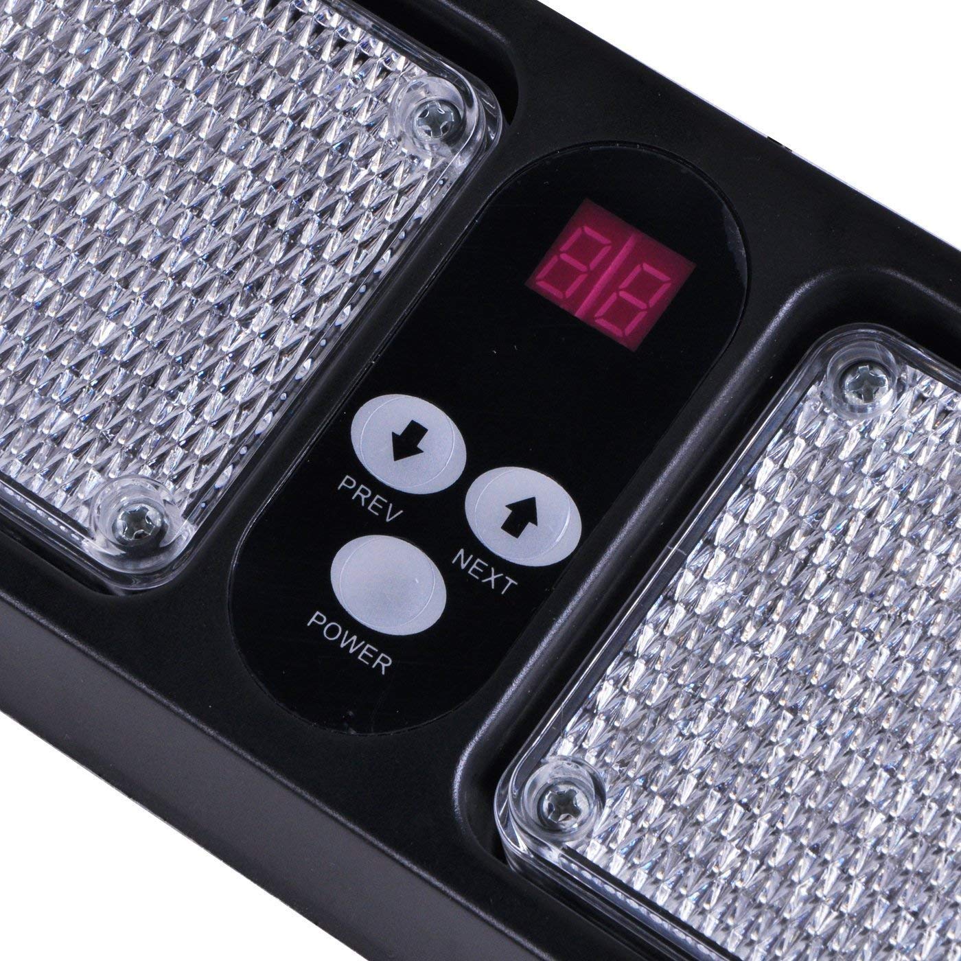 HEHEMM 86 LED 12V Automotive Emergency Strobe Lights - Flashing Hazard Warning Light with 12 Modes for Sun Visor, Fits Trucks, Boats & Cars (Blue) | Perfect for Roadside Emergencies, Construction Zones & Marine Safety