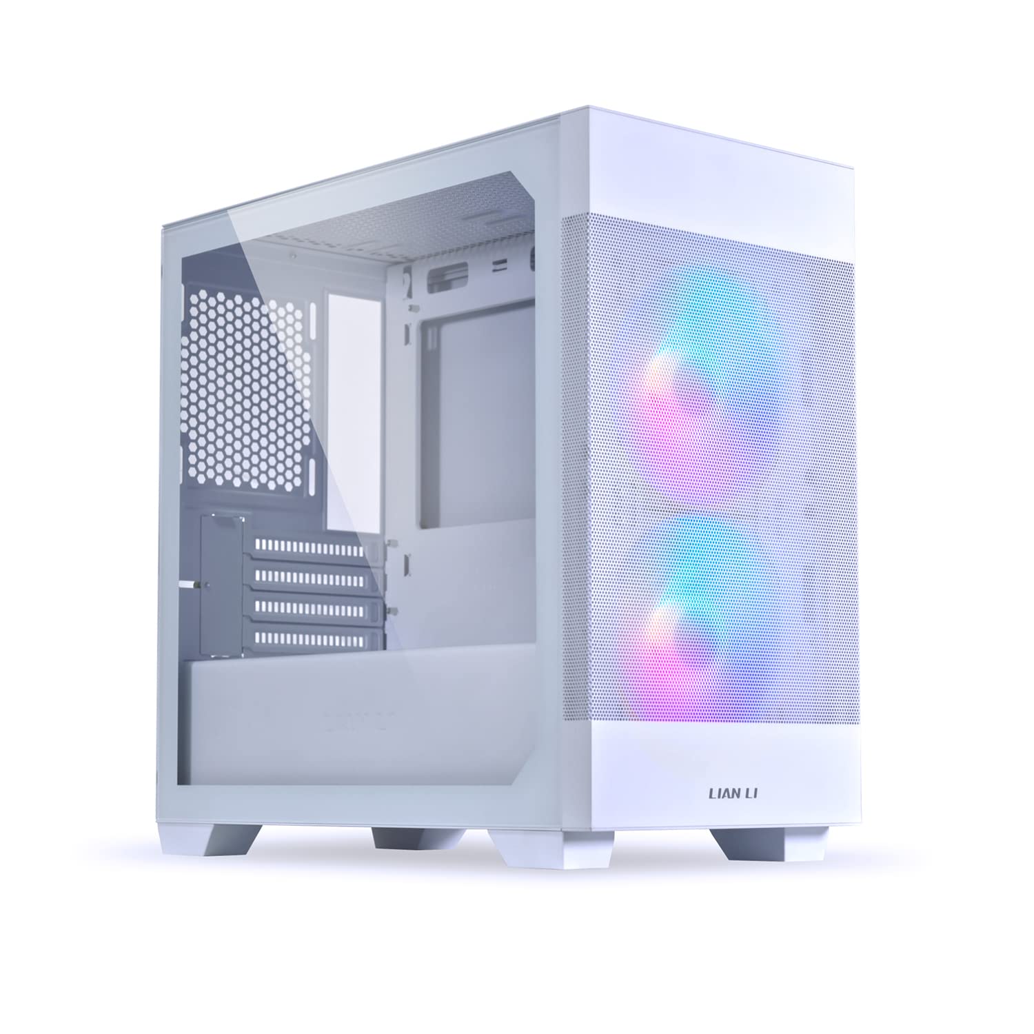 LIAN LI LANCOOL 205M MESH Snow White Micro ATX PC Case - High Airflow RGB Gaming Computer Case with Mesh Front Panel & 2x140mm ARGB PWM Fans, Tempered Glass Mid-Tower Chassis | Perfect for Gaming Rigs, Streaming Setups & Home Office Workstations
