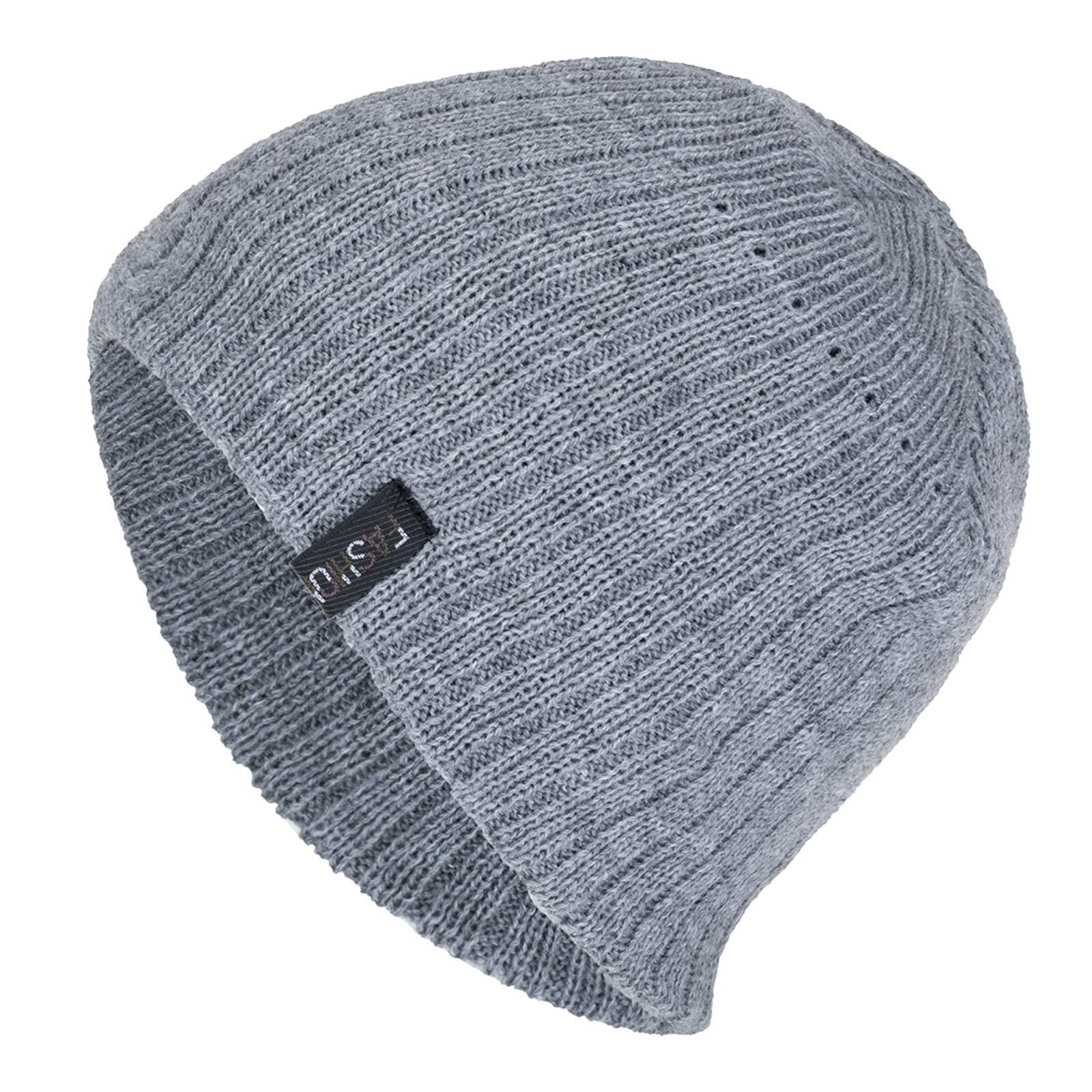 Unisex Winter Knit Hat for Men & Women - Soft Plush Wool Beanie with Printing for Outdoor Warmth - Perfect for Skiing, Snowboarding, and Cold Weather Activities