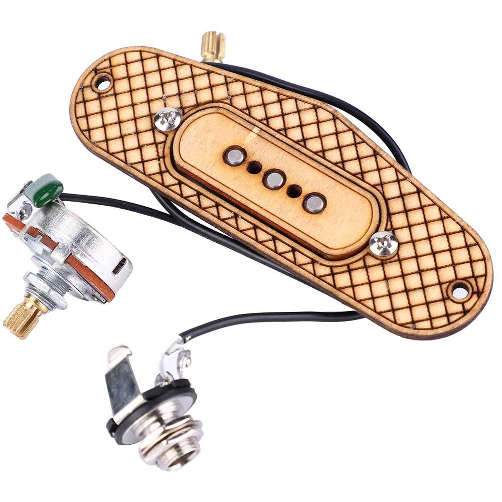 Professional 3 Pole Guitar Pickup - Maple Wood Alnico Copper Magnetic Pickup for 3-String Cigar Box Guitar | Perfect for Blues, Folk & DIY Instrument Builders | Stage Performance & Home Recording Accessory