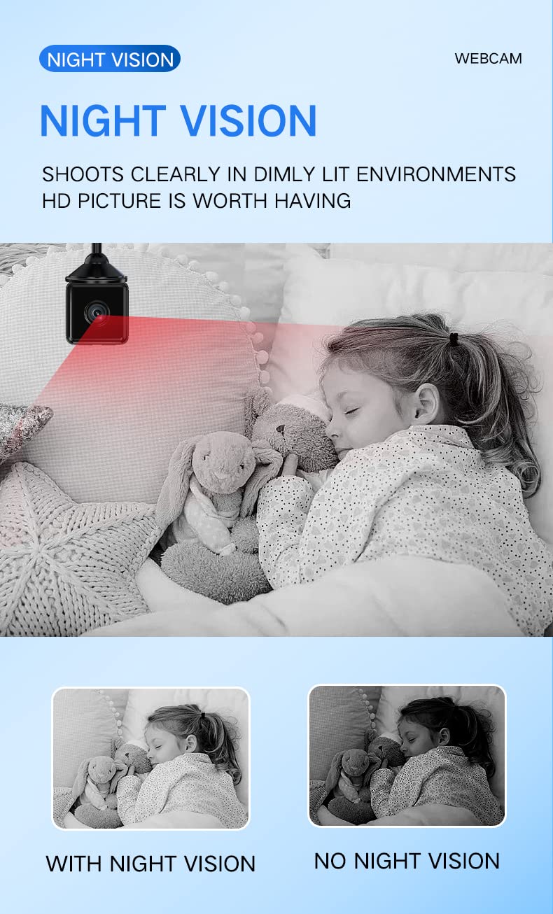 Wireless WiFi Security Camera Indoor Outdoor - Mini Hidden Nanny Cam for Home, Pet, Baby Monitor - No WiFi Needed - Compatible with Android - Ideal for Home Surveillance, Pet Watching & Room Monitoring