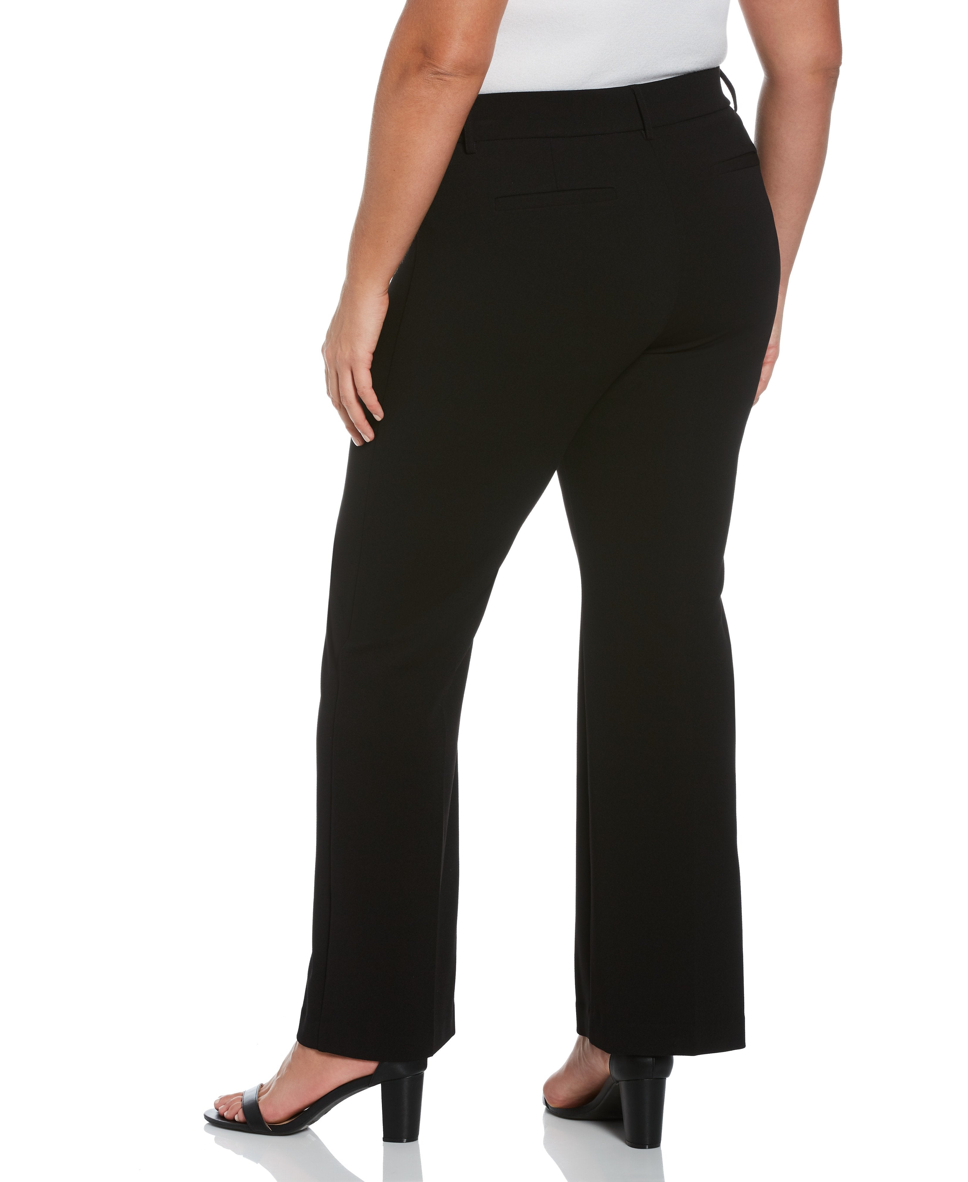 Plus Size Stretch Crepe Pants for Women - Classic Fit Comfortable Trousers for Work, Office & Casual Wear