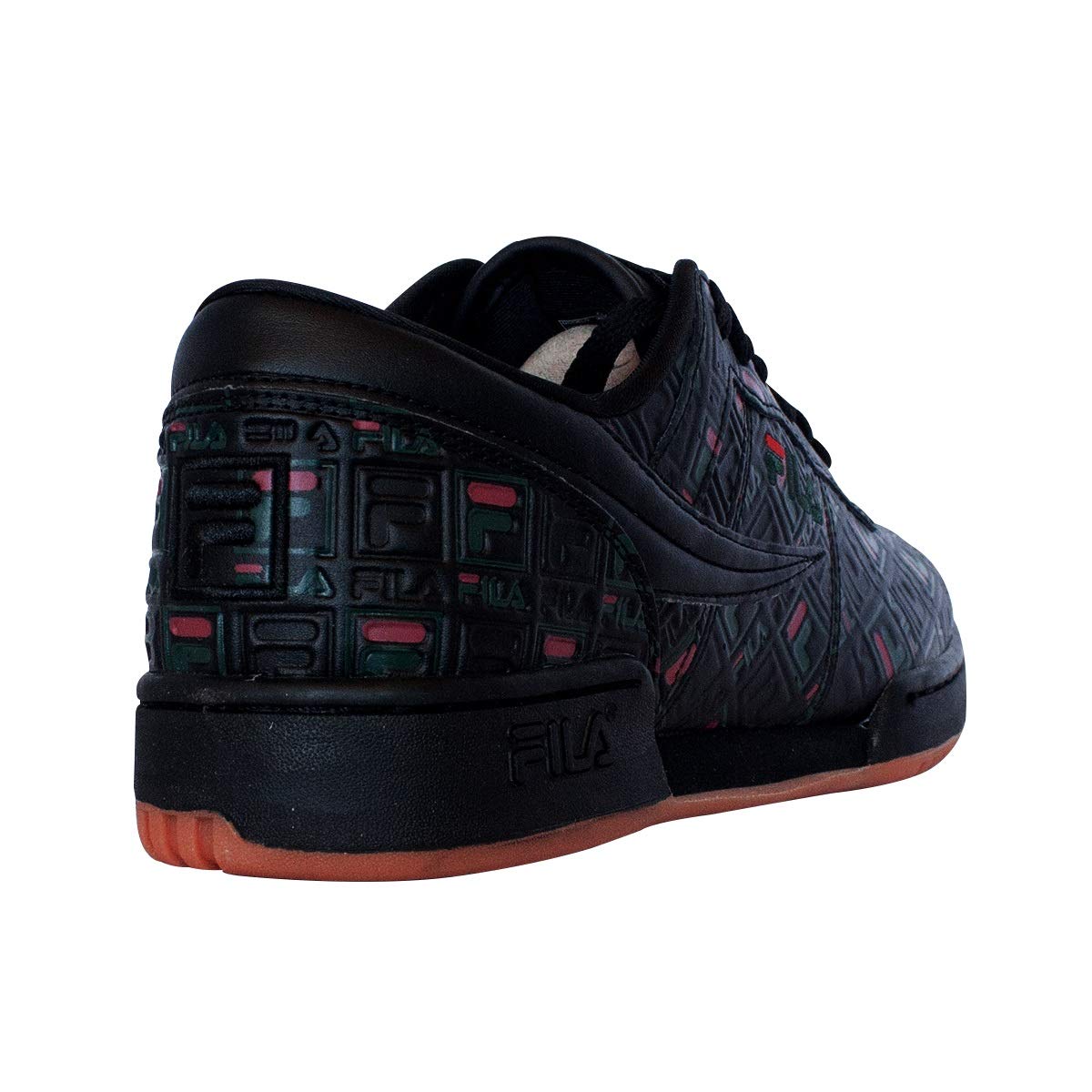 Fila Men's Original Fitness Leather Classic Sneakers - Black, Green, Red - Size 9.5 M US - Retro Running Shoes for Gym, Workout & Casual Wear