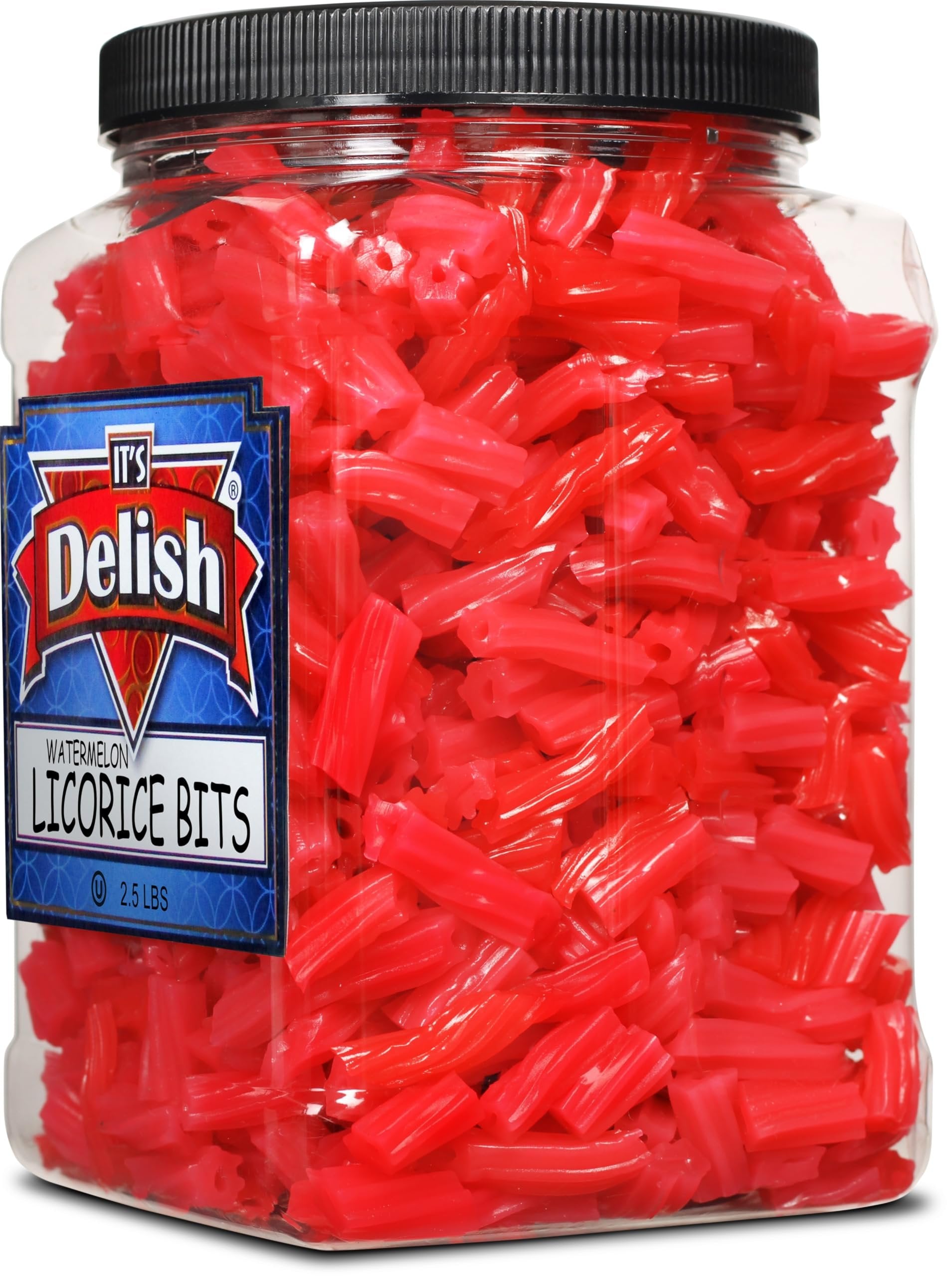 Watermelon Licorice Bits 2.5 LBS (40 Oz) Bulk Candy - Jumbo Resealable Jar for Parties, Movie Nights & Office Snacks