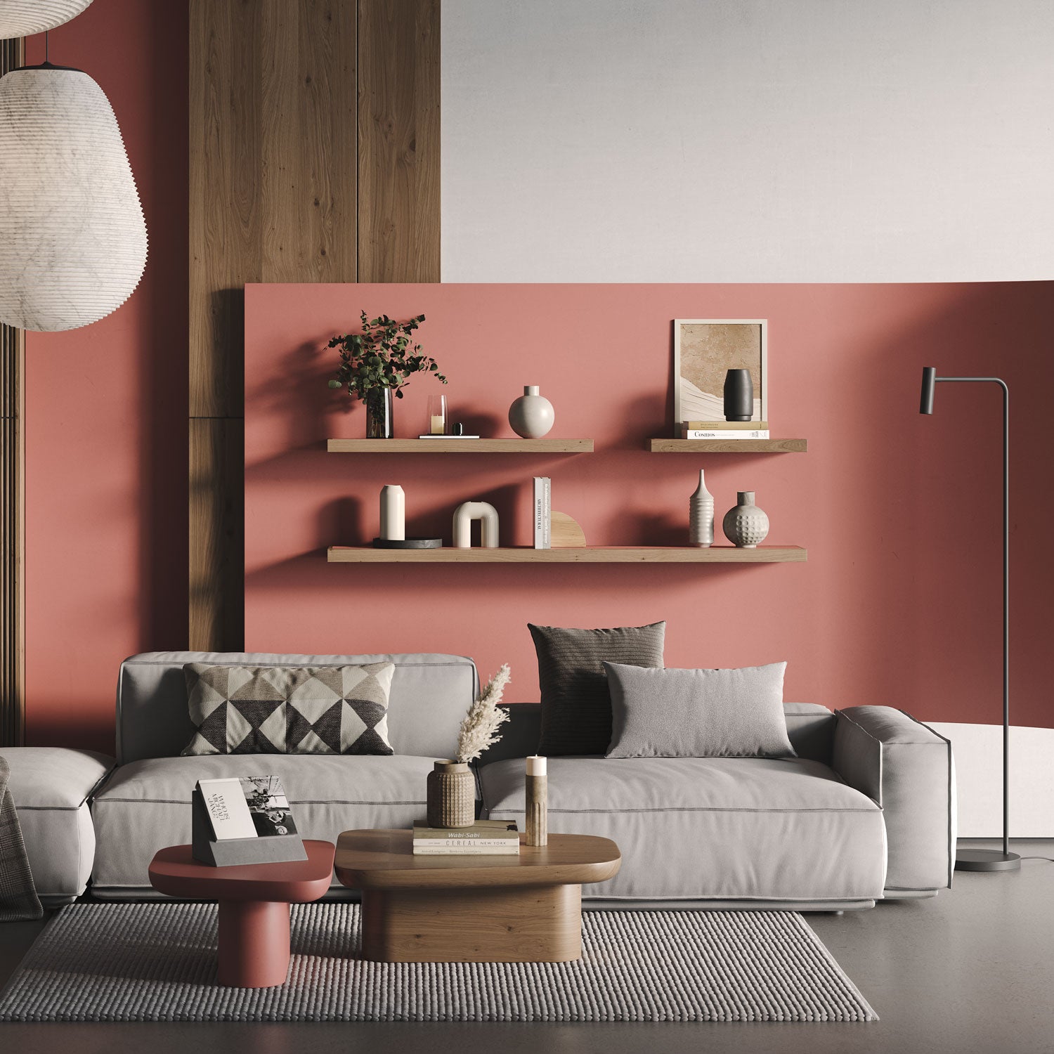 Aksel Inlay Floating Shelf - Modern Tungsten Wood Wall Shelf for Living Room, Kitchen, Bathroom & Bedroom Storage & Decor