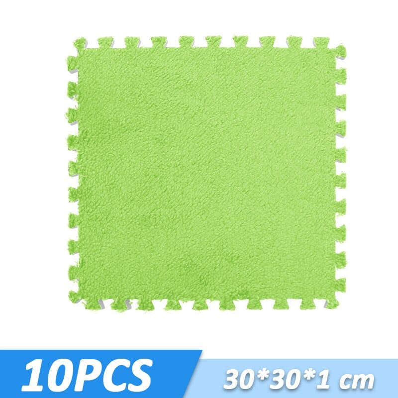 Soft Foam Puzzle Play Mat for Kids - Non-Slip Floor Tiles with Furry Texture | Perfect for Nursery, Playroom & Toddler Safe Crawling Space