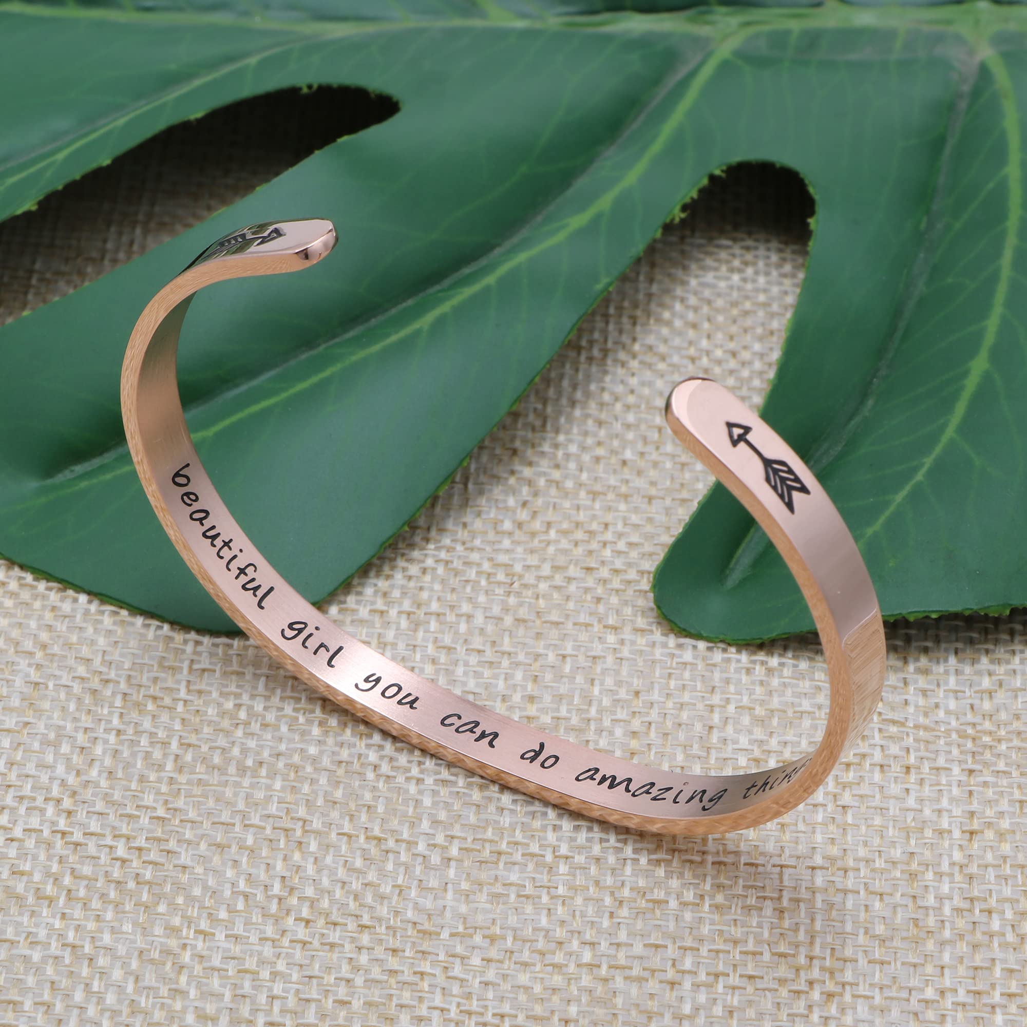 JoycuFF Women's Stainless Steel Cuff Bracelet - Meaningful Christmas, Birthday & Thanksgiving Gift for Mom - Elegant Bangle Jewelry for Mother's Day, Anniversary & Special Occasions