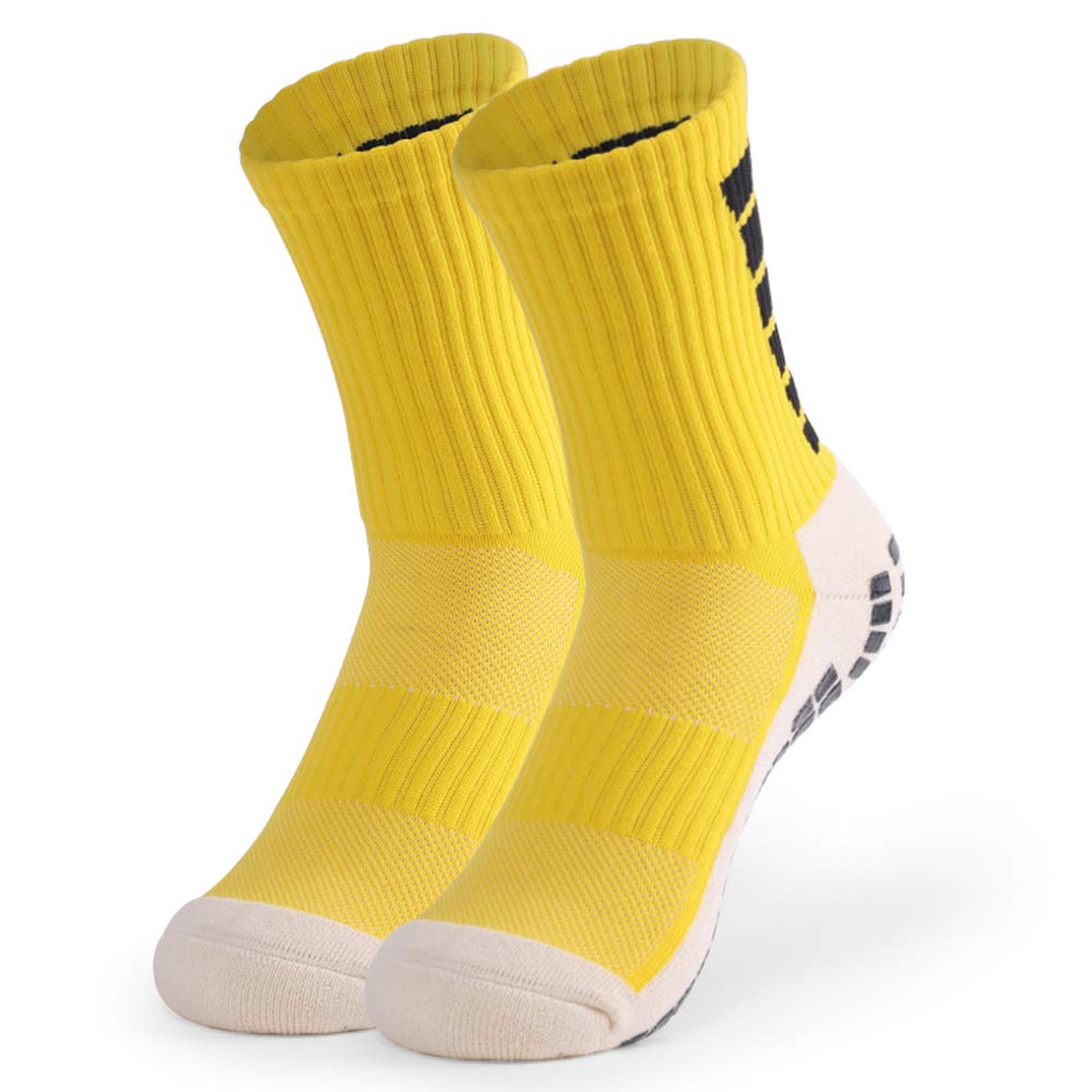 Anti-Slip Men's Soccer Socks with Grip Pads - Breathable Football Athletic Socks for Basketball, Volleyball, Running, Trekking & Hiking - Perfect for Sports Training and Outdoor Activities