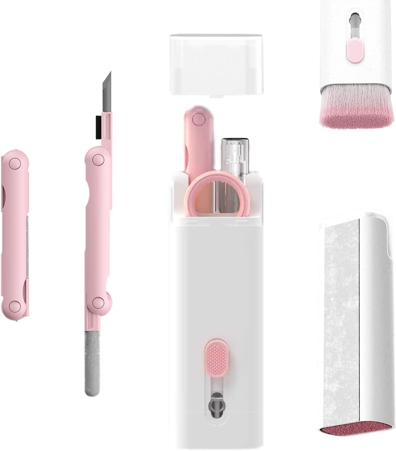 7-in-1 Laptop Cleaning Kit for MacBook, Keyboard & Screen - Includes Soft Brush, Microfiber Cloth, 3-in-1 AirPod Cleaner Pen, Key Puller & Spray Bottle - Perfect for Office, Home & Travel Computer Maintenance