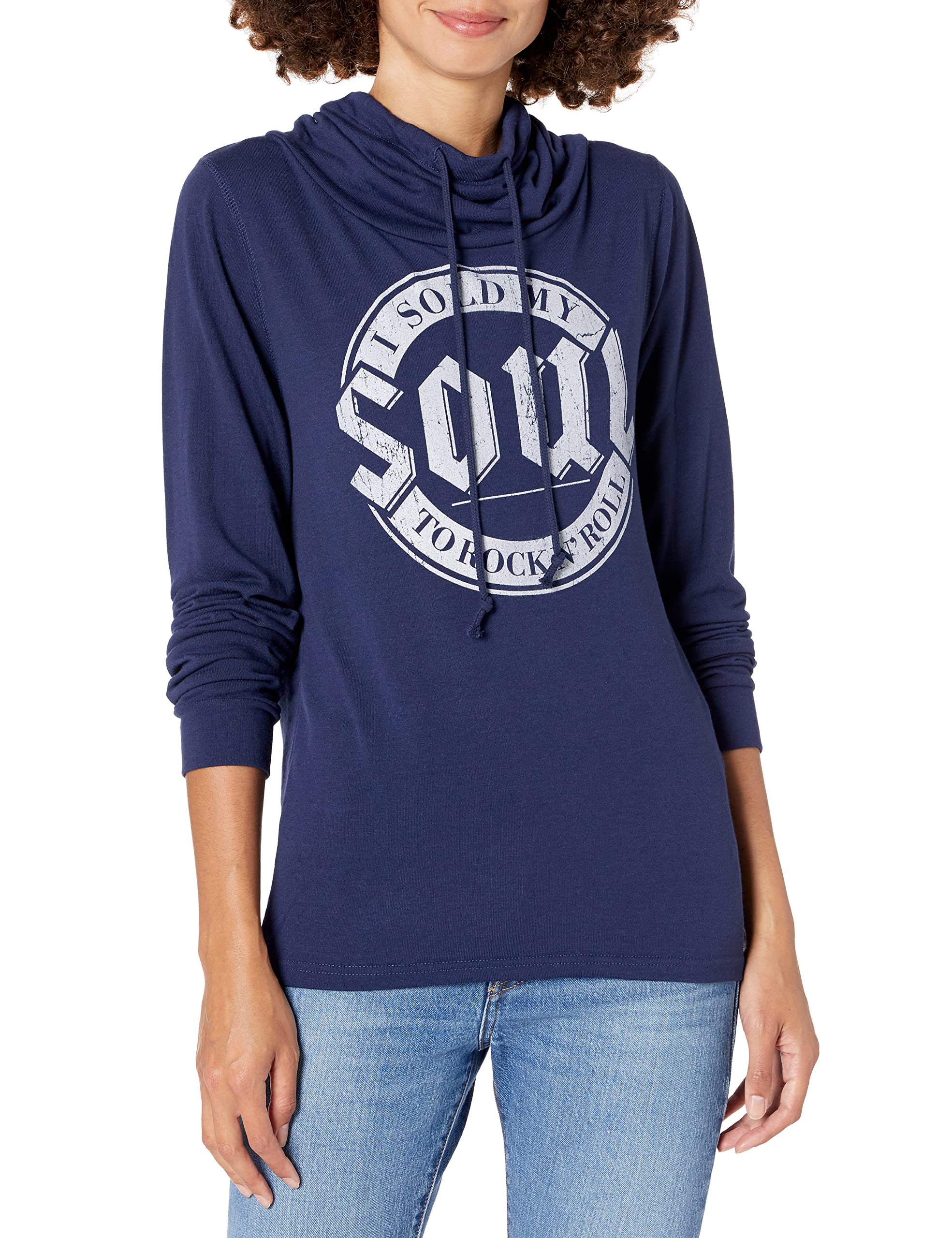 Rebel Rose Women's Long Sleeve Cowl Neck Top - Soft Stretchy Casual Blouse for Fall & Winter | Perfect for Work, Date Night & Layering