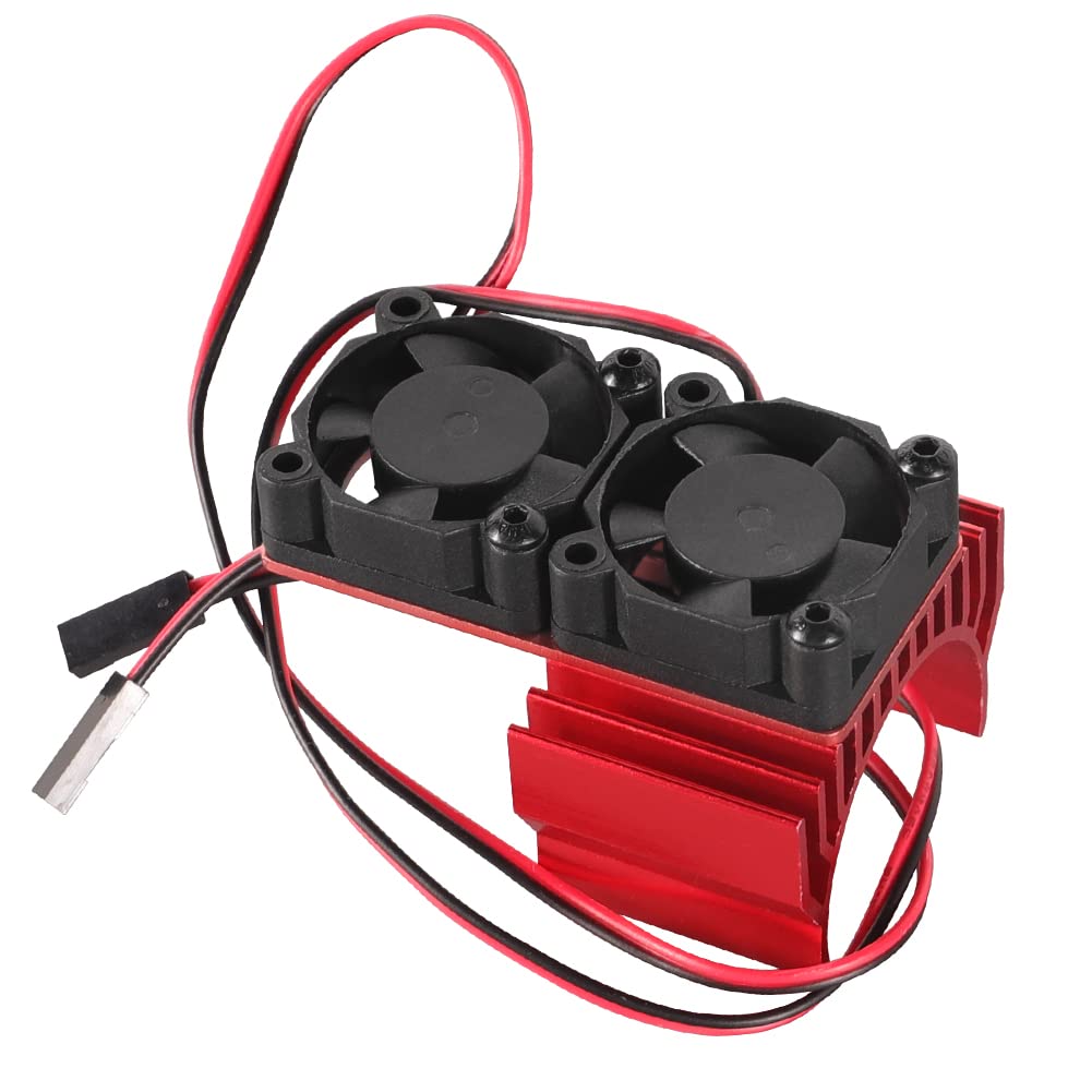 Aluminum Alloy RC Motor Heatsink with Dual Fans - Compatible with 540/550 Motors, High-Performance Cooling for 1:10 RC Cars - Perfect for Racing, Off-Road & Drifting Scenarios