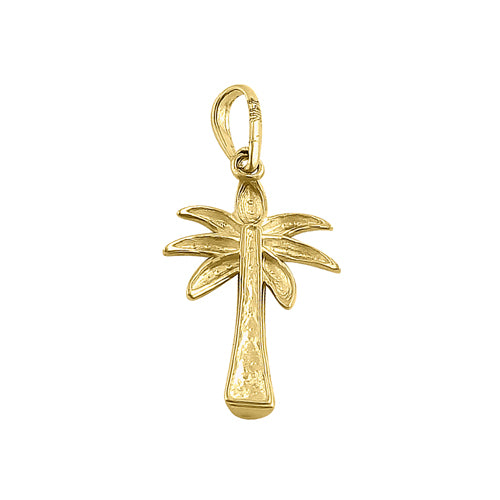 14K Solid Yellow Gold Palm Tree Pendant Necklace - Tropical Beach Jewelry for Women, Gift for Her, Vacation & Summer Style Accessory