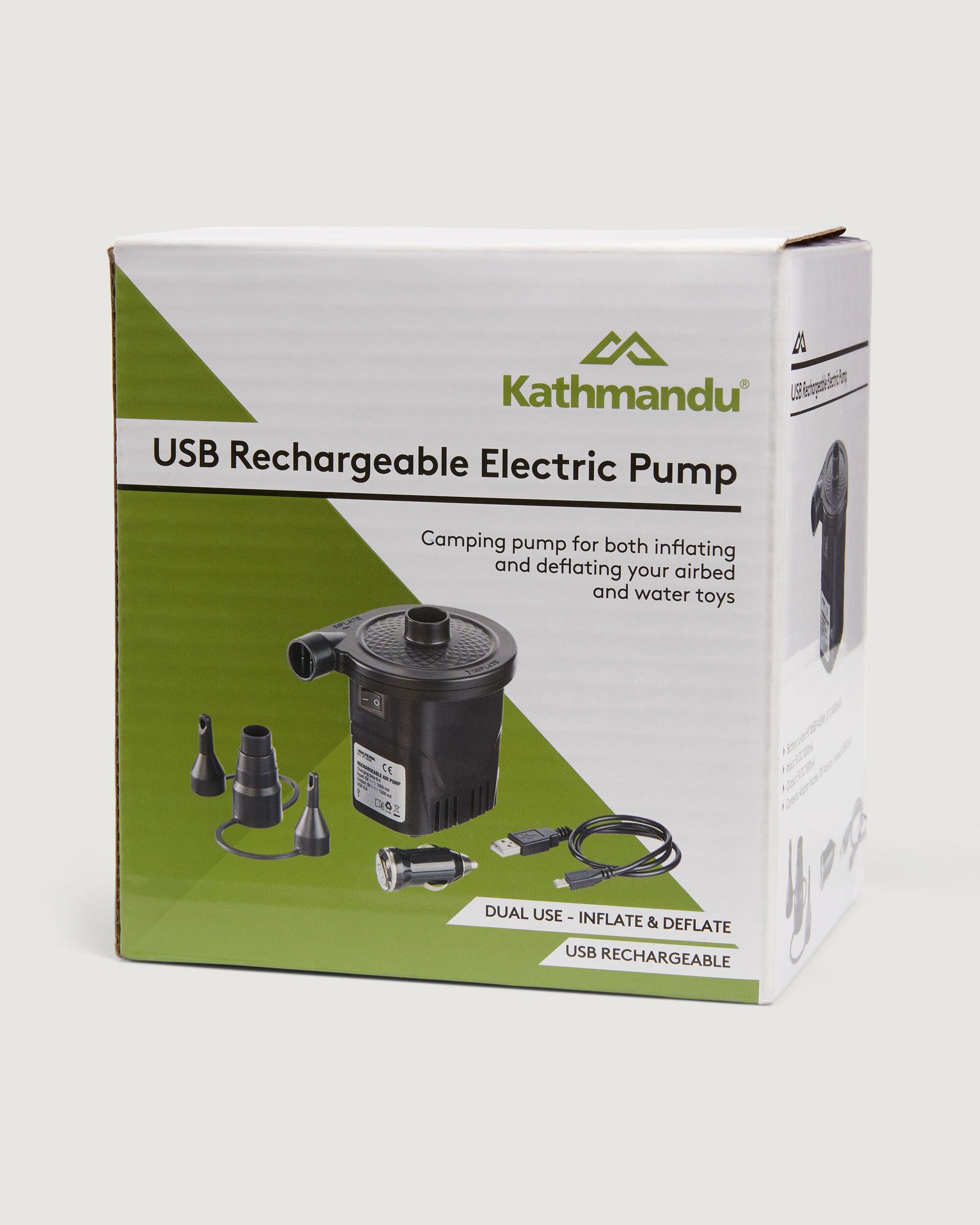 USB Rechargeable Electric Air Pump - Portable Inflator for Pool Floats, Air Mattresses & Sports Balls | Fast Inflation & Deflation | Compact Black Design | Perfect for Camping, Travel & Home Use