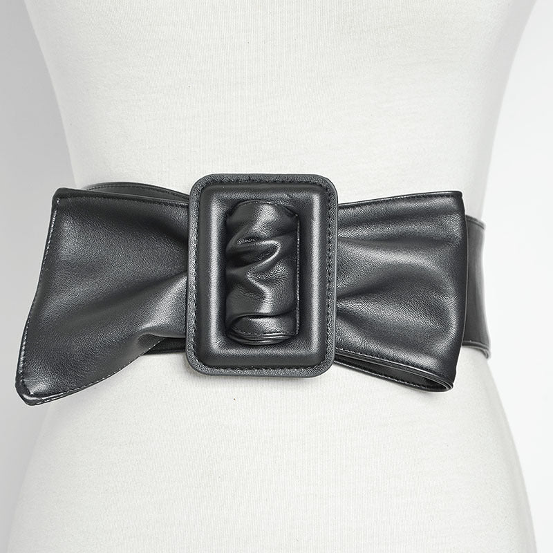 Genuine Sheepskin Wide Belt for Women - Stylish & Comfortable Fashion Accessory for Casual, Office & Evening Outfits