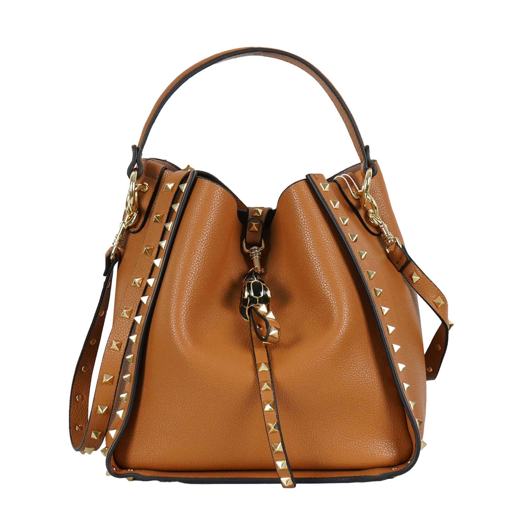 Vintage Bucket Bag with Metal Rivets - Stylish Leather Crossbody Purse for Women | Perfect for Casual Outings, Travel & Everyday Use