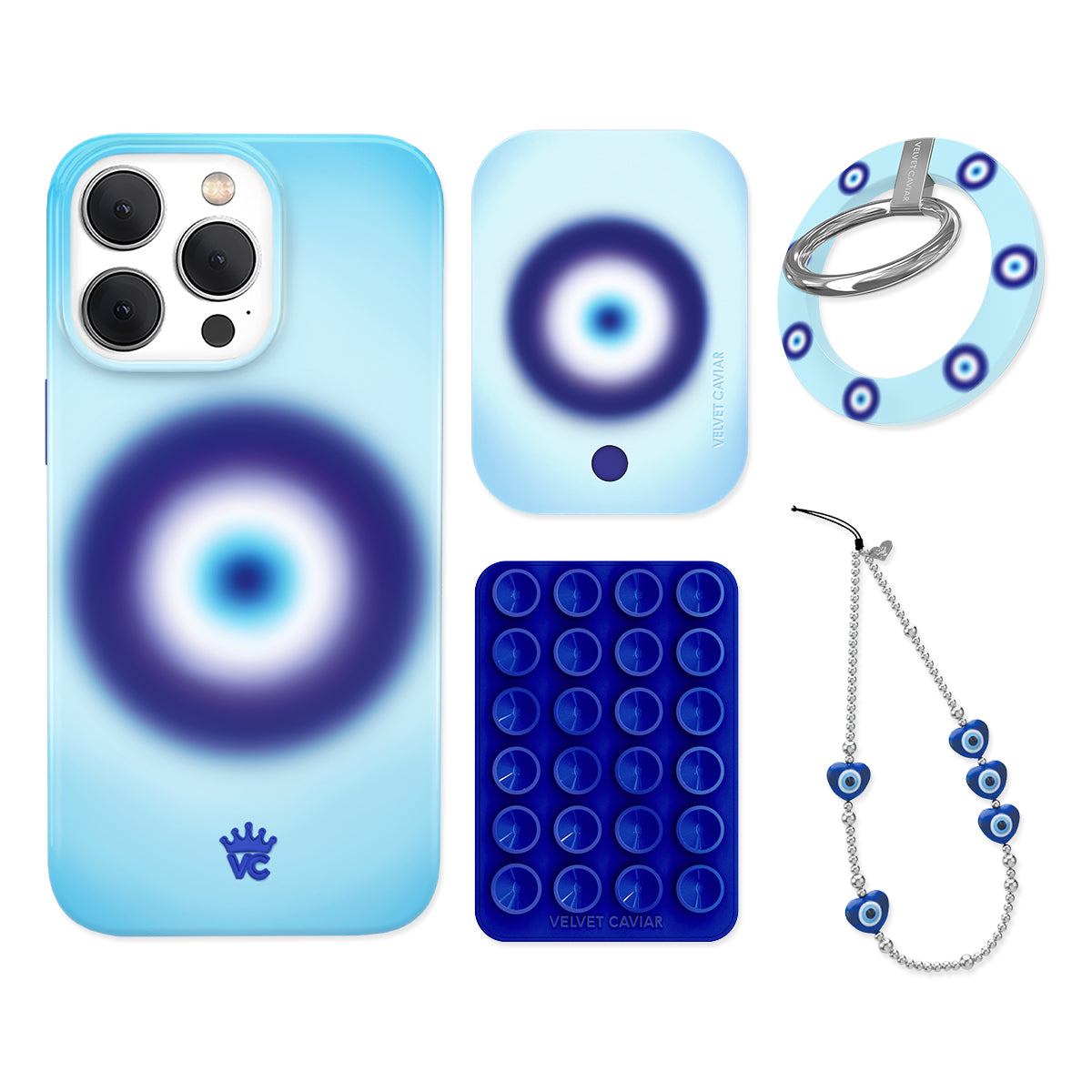 Evil Eye Aura iPhone Case with Grip - Protective Phone Cover for iPhone 13/14/15 Pro Max - Trendy Accessory for Daily Use, Travel & Work