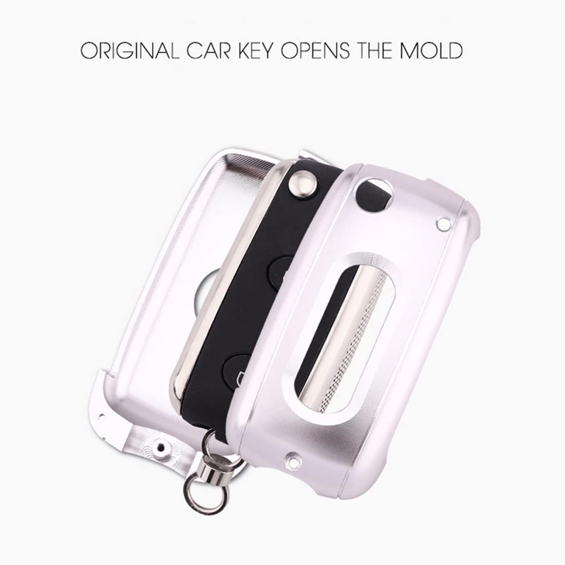 Premium Aluminum Key Fob Case Cover for Bentley Continental GT/GTC/Mulsanne - Durable Metal Key Holder with Key Ring Accessories (Brown) - Perfect for Luxury Car Key Protection & Style Enhancement