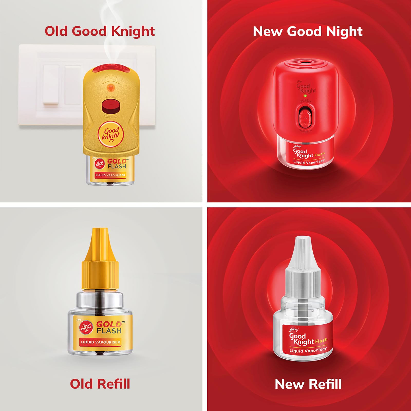 Good Knight Flash Liquid Vaporizer - Mosquito Repellent Refill with Lavender Fragrance (4 Pack, 45ml Each) - Effective Protection for Home, Bedroom & Outdoor Use