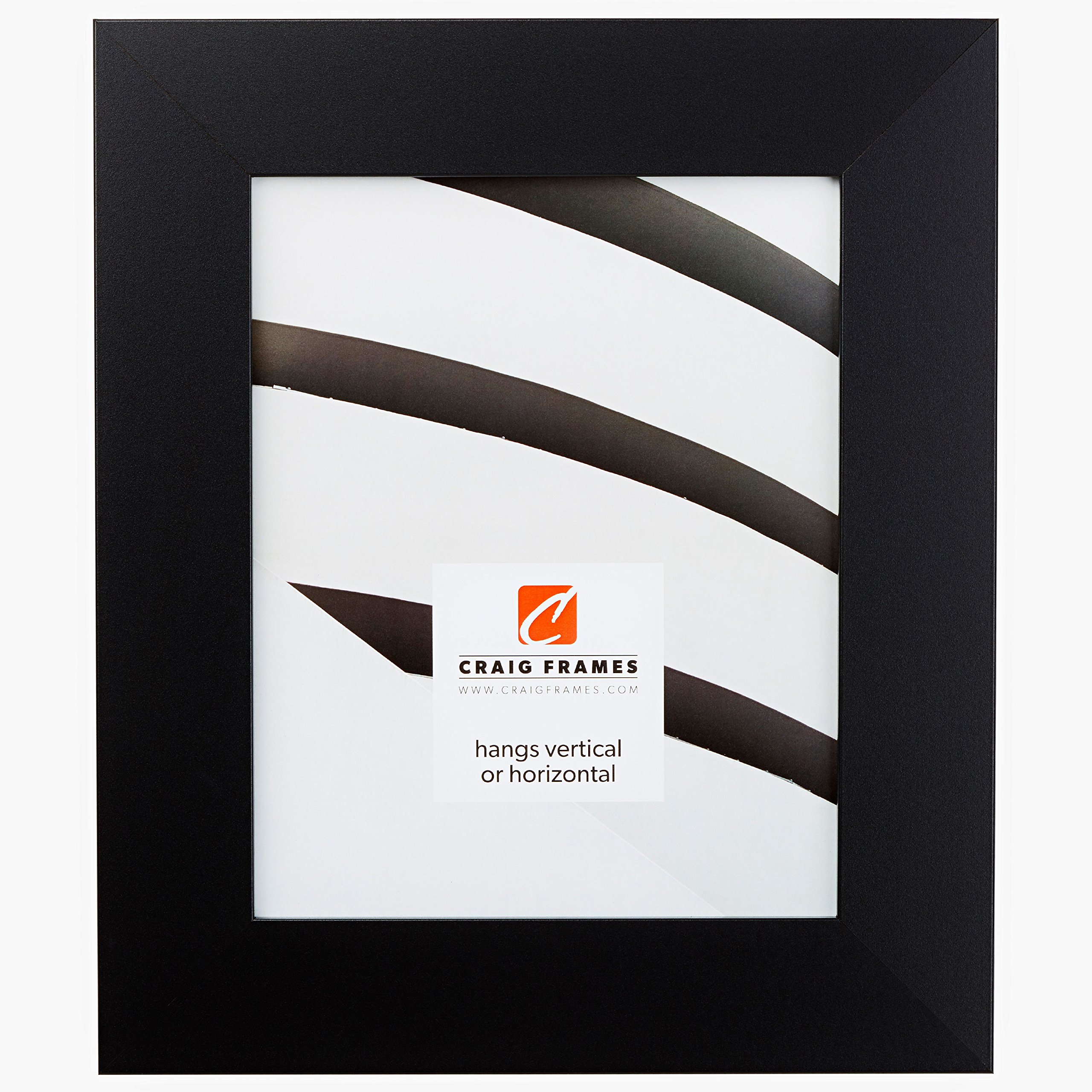 Craig Frames 20277704 8.5x11 Inch Black Picture Frame with Smooth Finish - 2-Inch Wide for Wall Decor, Office, or Home Display