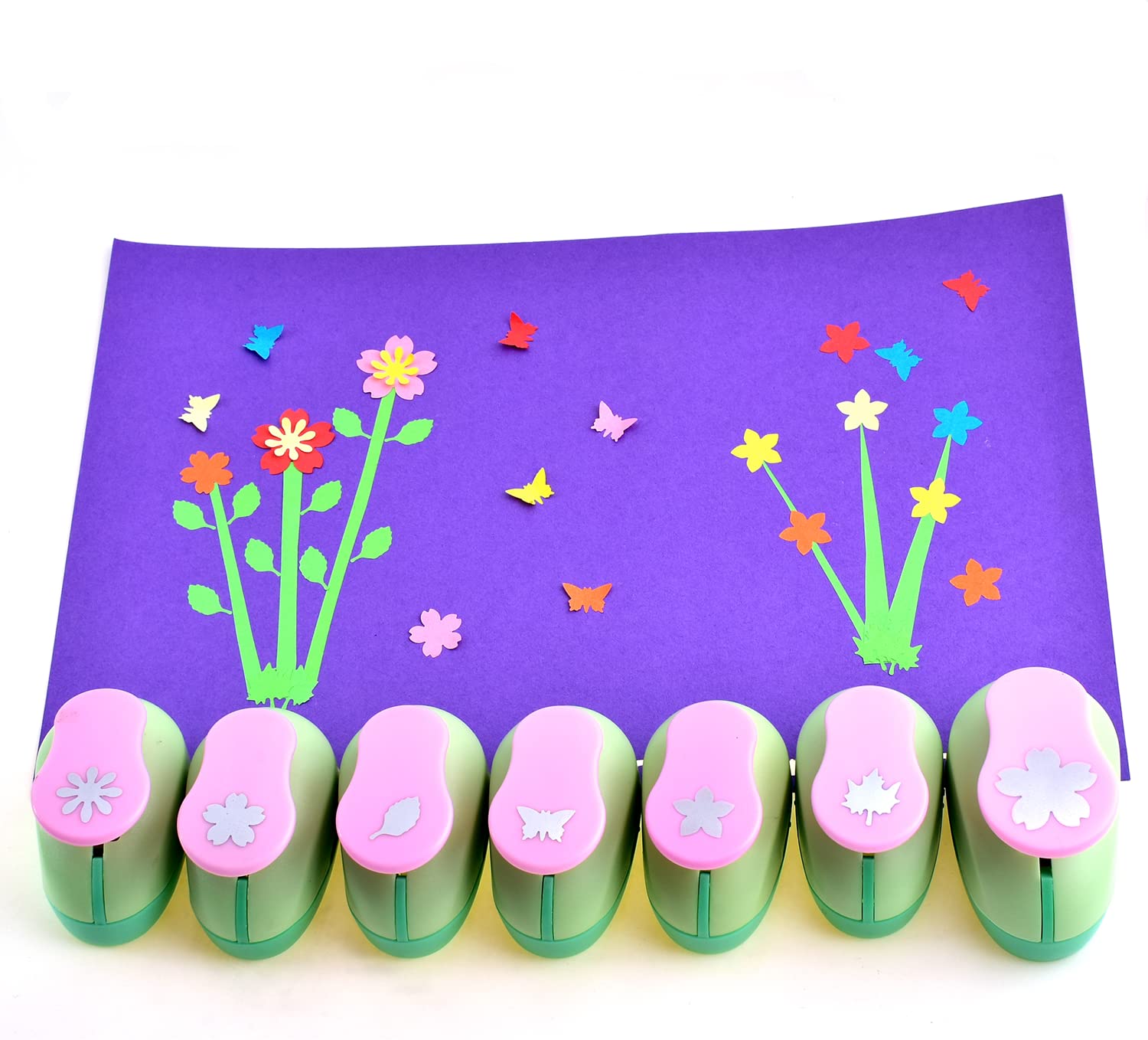 8-in-1 Craft Punch Set - Flower, Leaf & Butterfly Paper Punches for Scrapbooking, Card Making & DIY Projects (Pack of 8) - Perfect for Scrapbook Embellishments, Greeting Cards & Home Decor