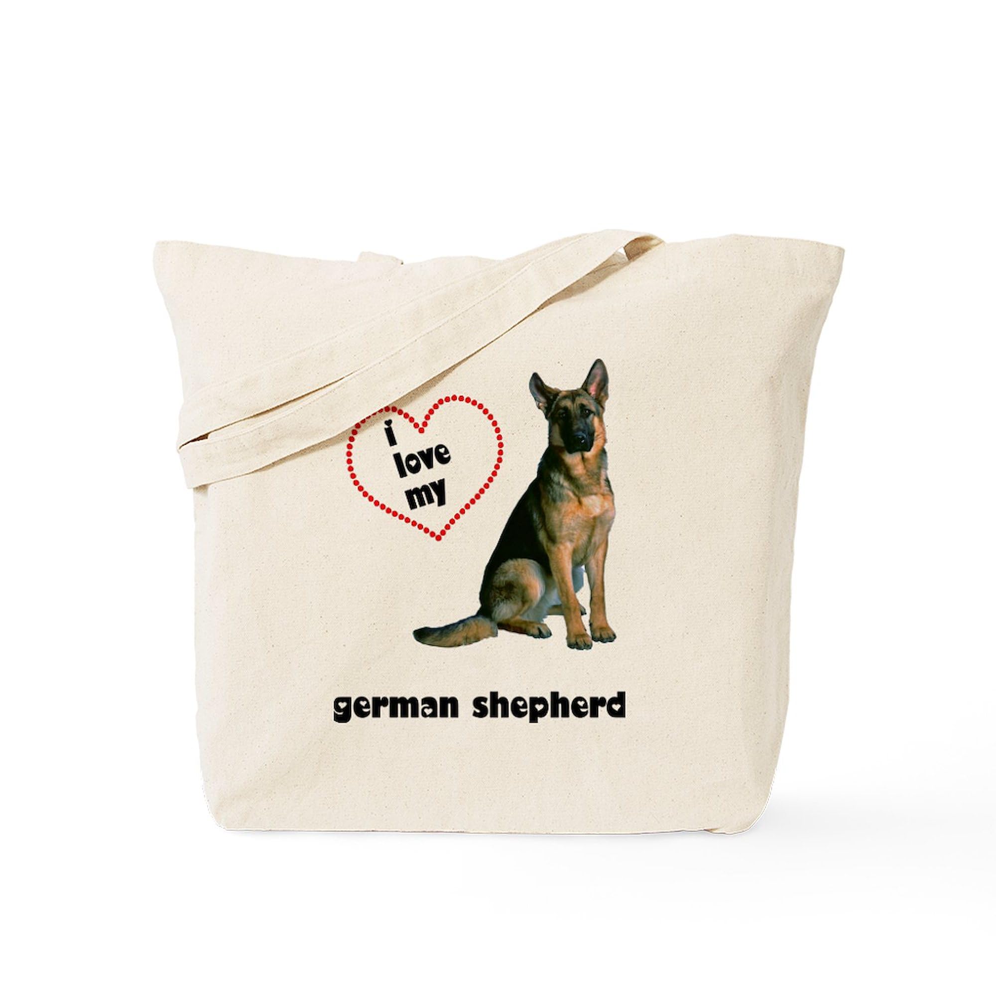 German Shepherd Lover Tote Bag - Natural Canvas Reusable Shopping Bag for Dog Owners | Eco-Friendly Grocery Tote for Pet Lovers, Dog Park Trips & Daily Errands