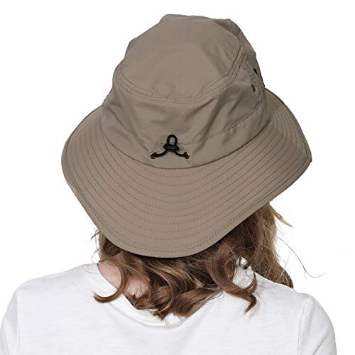 Lightweight Breathable Packable UV Protection Fishing Sun Hat for Women & Men - Adjustable Head Size, Perfect for Travel, Hiking, Camping & Outdoor Activities (Dark Khaki)