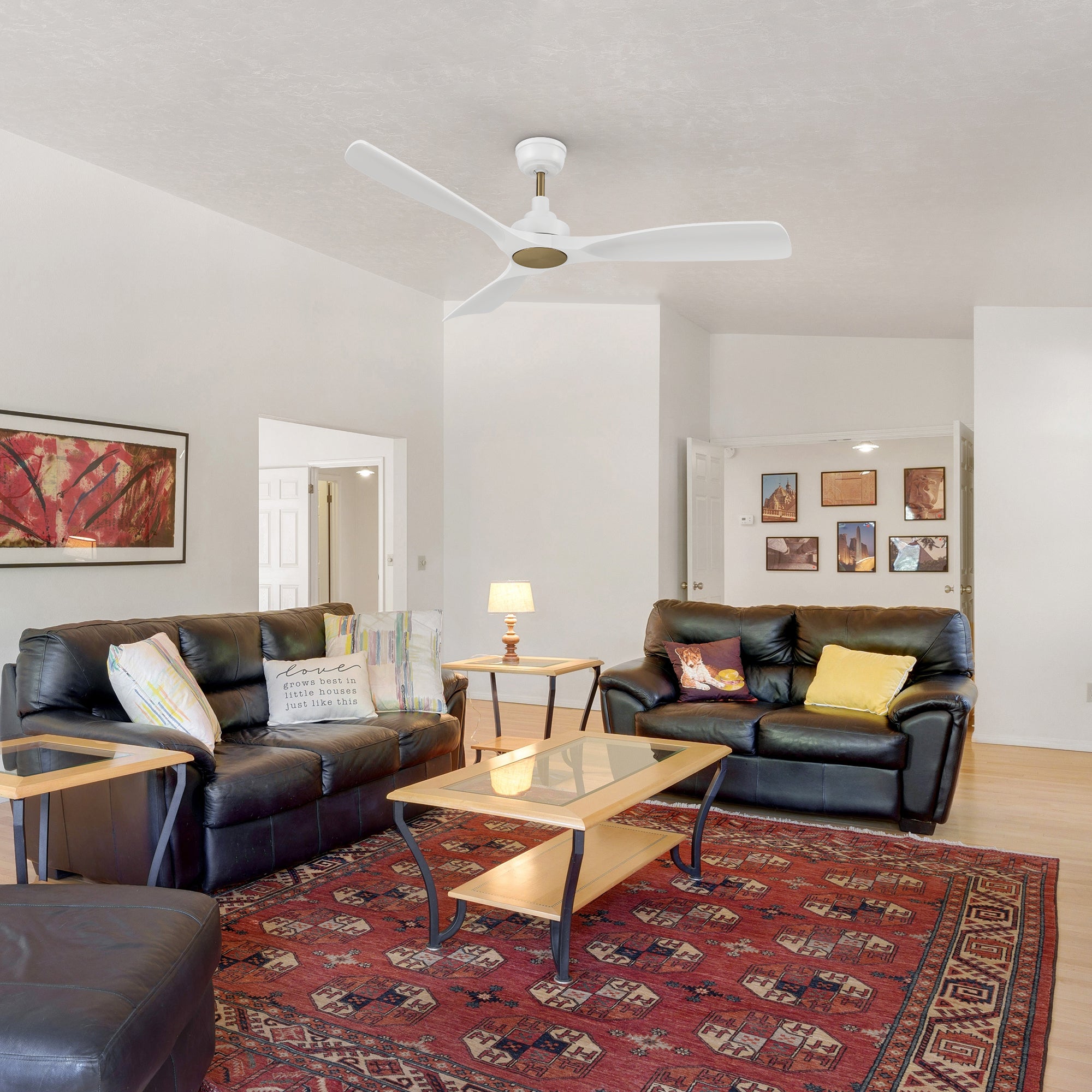 52 Inch Smart Ceiling Fan with Remote Control & WiFi Connectivity - Ideal for Living Room, Bedroom, and Indoor Spaces (No LED Light)