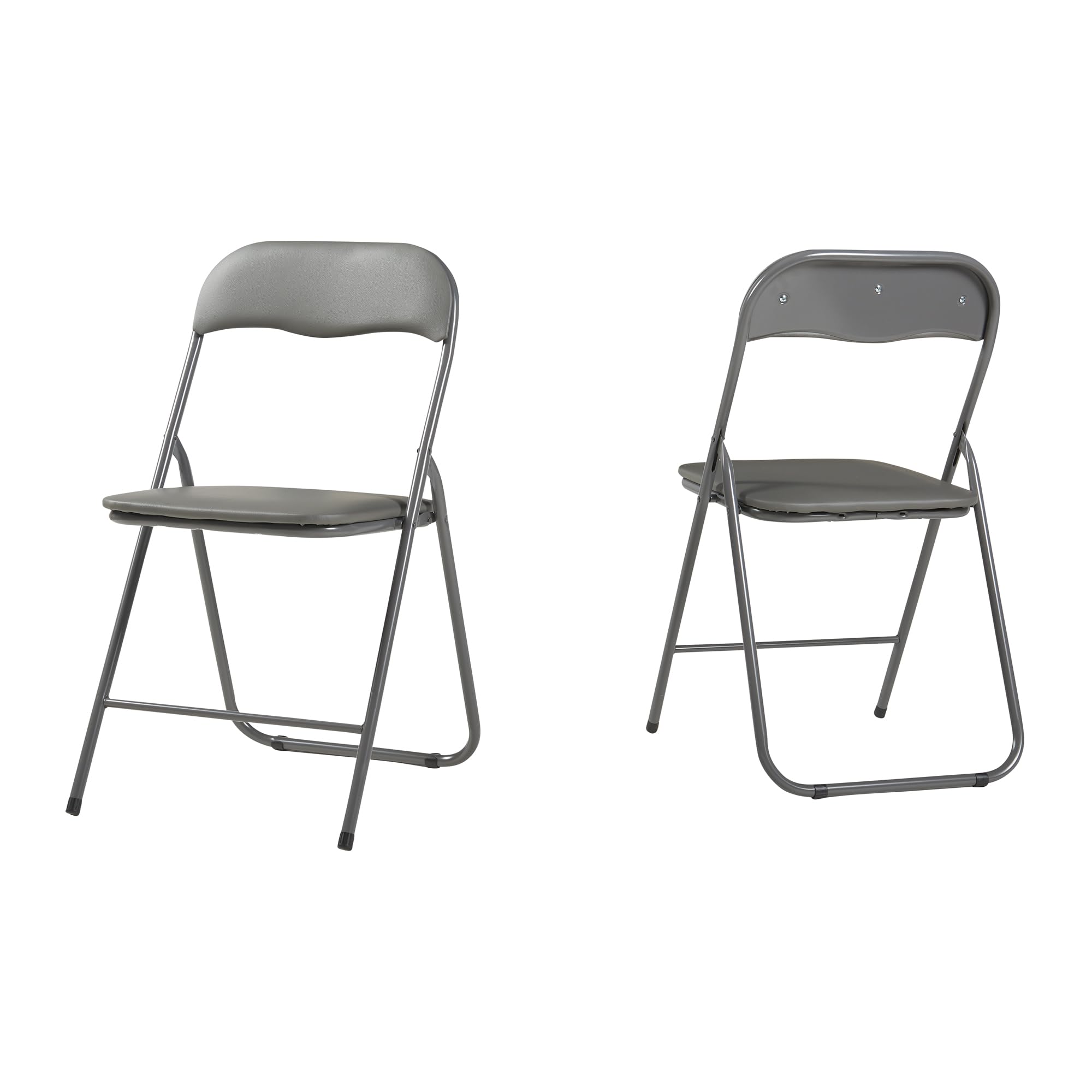 **Panana Folding Chairs with Padded Seat & Back – Heavy-Duty Metal Frame for Home, Office, Indoor & Outdoor Use – Compact & Portable (Grey, 2-Pack) – Perfect for Parties, Camping & Extra Seating**