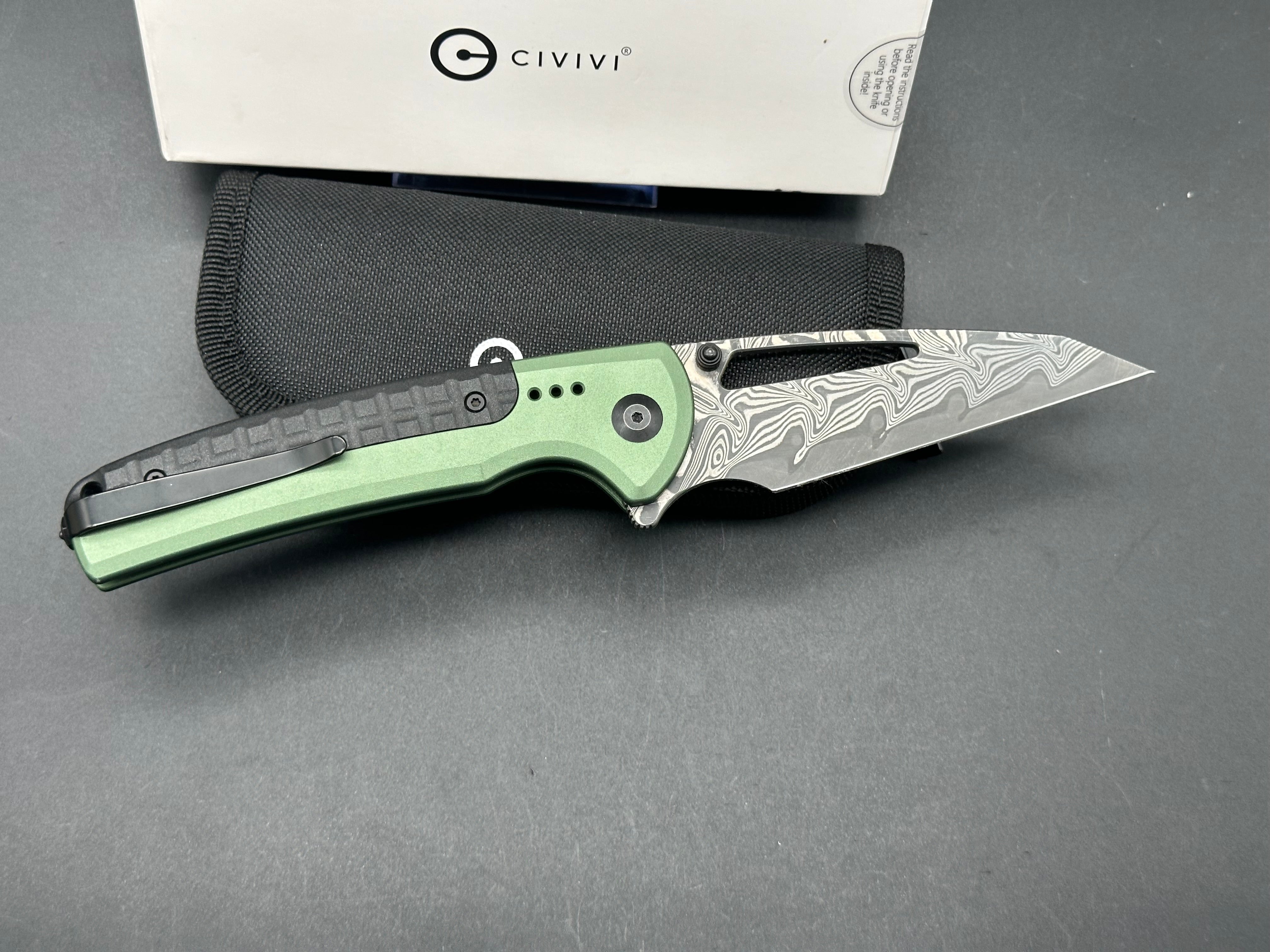 CIVIVI Sentinel Strike Folding Pocket Knife - Green Aluminum Handle, EDC Tactical Knife for Outdoor Camping, Hiking & Survival Gear