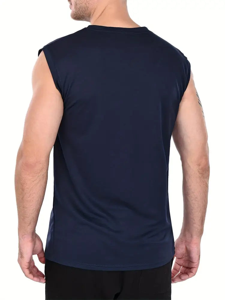 5 Pack Men's Quick Dry Sleeveless Athletic Shirts - Moisture Wicking Workout Tops for Gym, Running & Outdoor Activities
