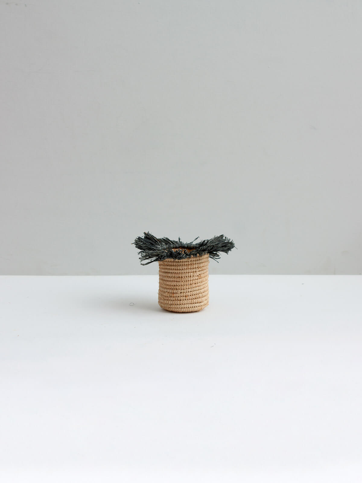 Raffia Tassel Storage Pots - Grey Woven Baskets for Home Organization | Perfect for Bathroom, Bedroom & Office Decor
