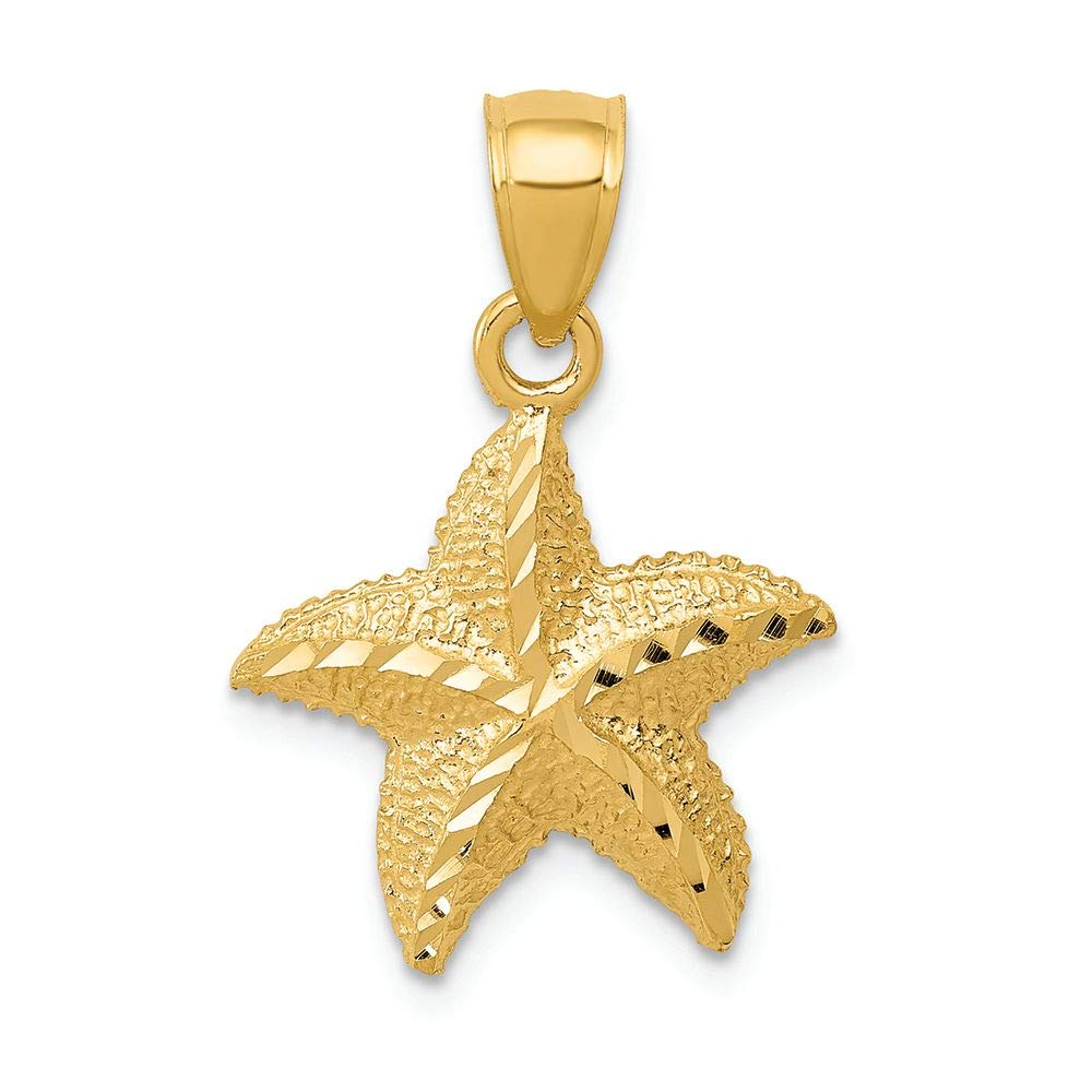 14K Yellow Gold Starfish Charm Pendant - FJC Finejewelers - Perfect for Beach Vacations, Summer Jewelry & Gift Giving