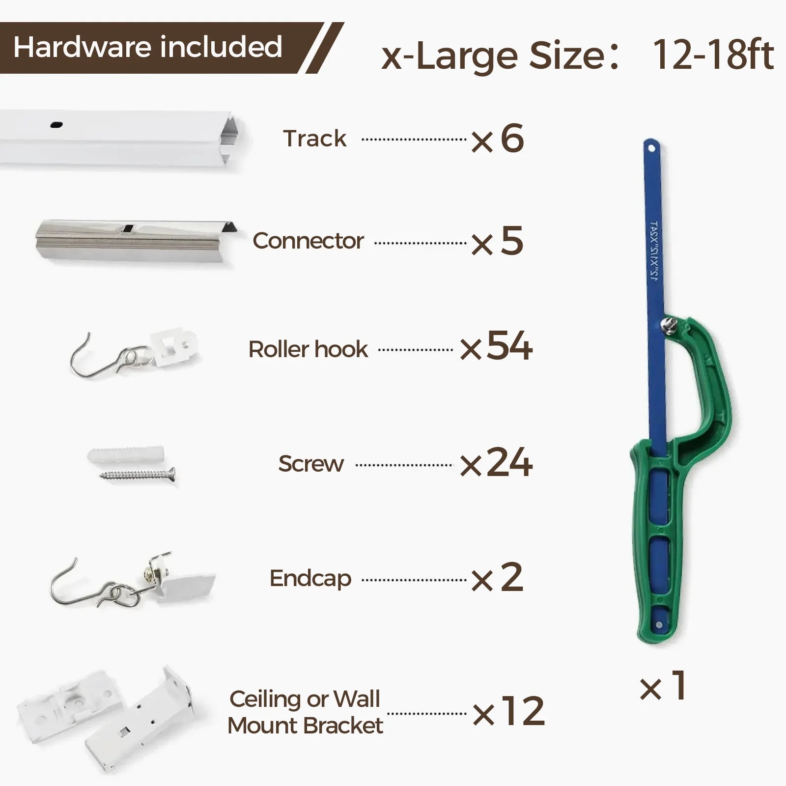 Lora Track Kit for Ceiling or Wall Mount - Heavy Duty Drapery & Curtain Room Divider System | Perfect for Home Theater, Bedroom Blackout, and Office Partitions