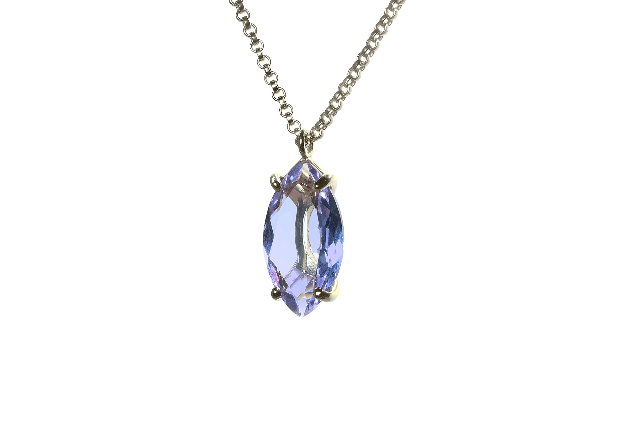 Exquisite Handmade Tanzanite Solitaire Necklace in 14K Gold - December Birthstone Jewelry for Women - Customizable Gemstone Necklace for Wedding, Anniversary & Birthday Gifts | Perfect for Evening Galas, Romantic Dates & Special Occasions