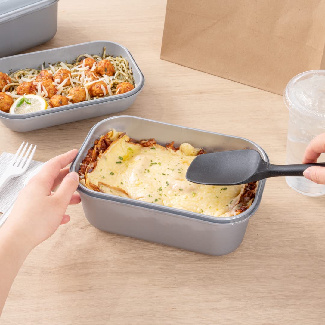 Restaurantware Futura 67.6oz Meal Prep Containers with Lids - 100-Pack Tamper-Evident Disposable Food Storage | Microwave-Safe Gray Plastic Takeout Containers for Meal Delivery, Catering & Leftovers