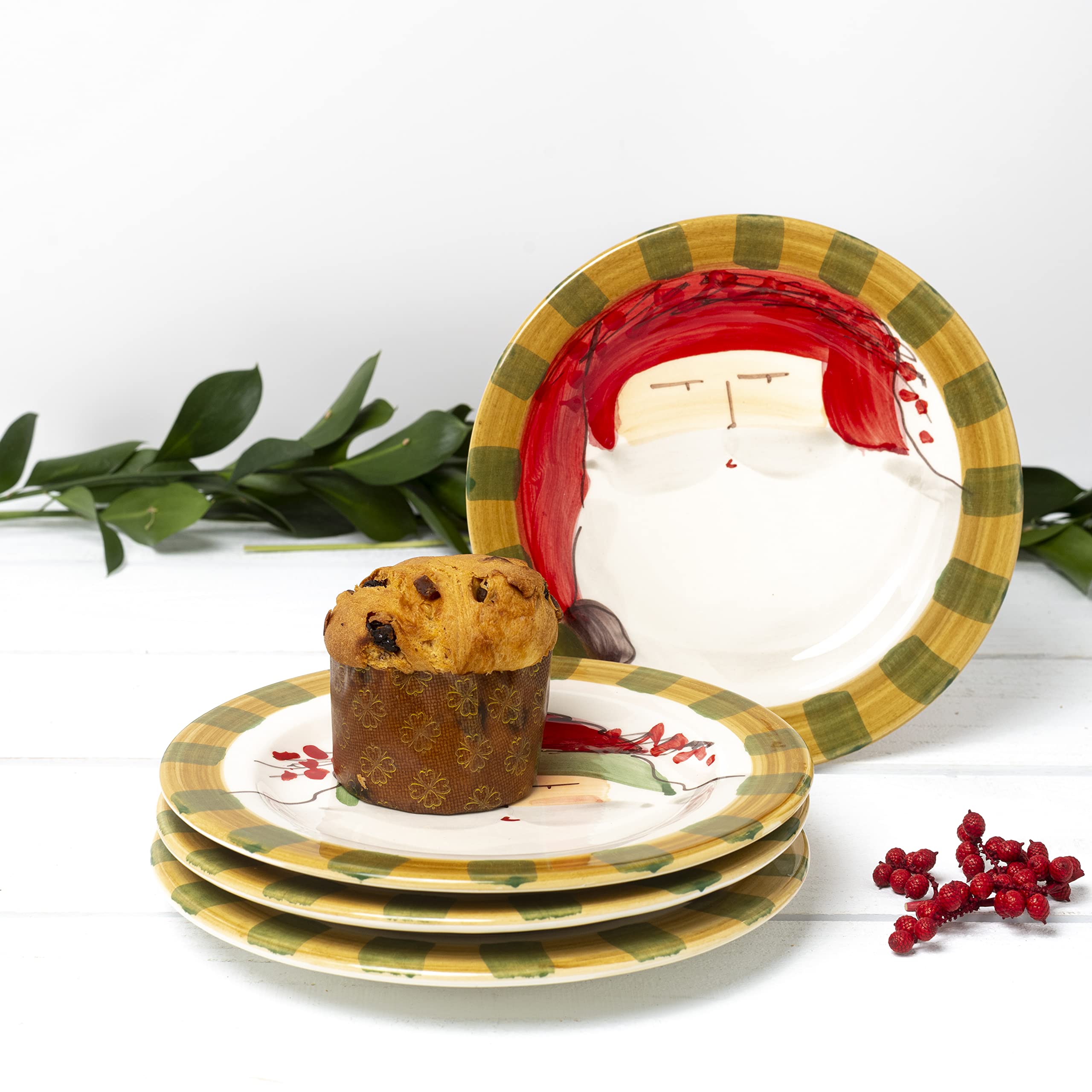 Vietri Old St. Nick Assorted Round Salad Plates 8.5