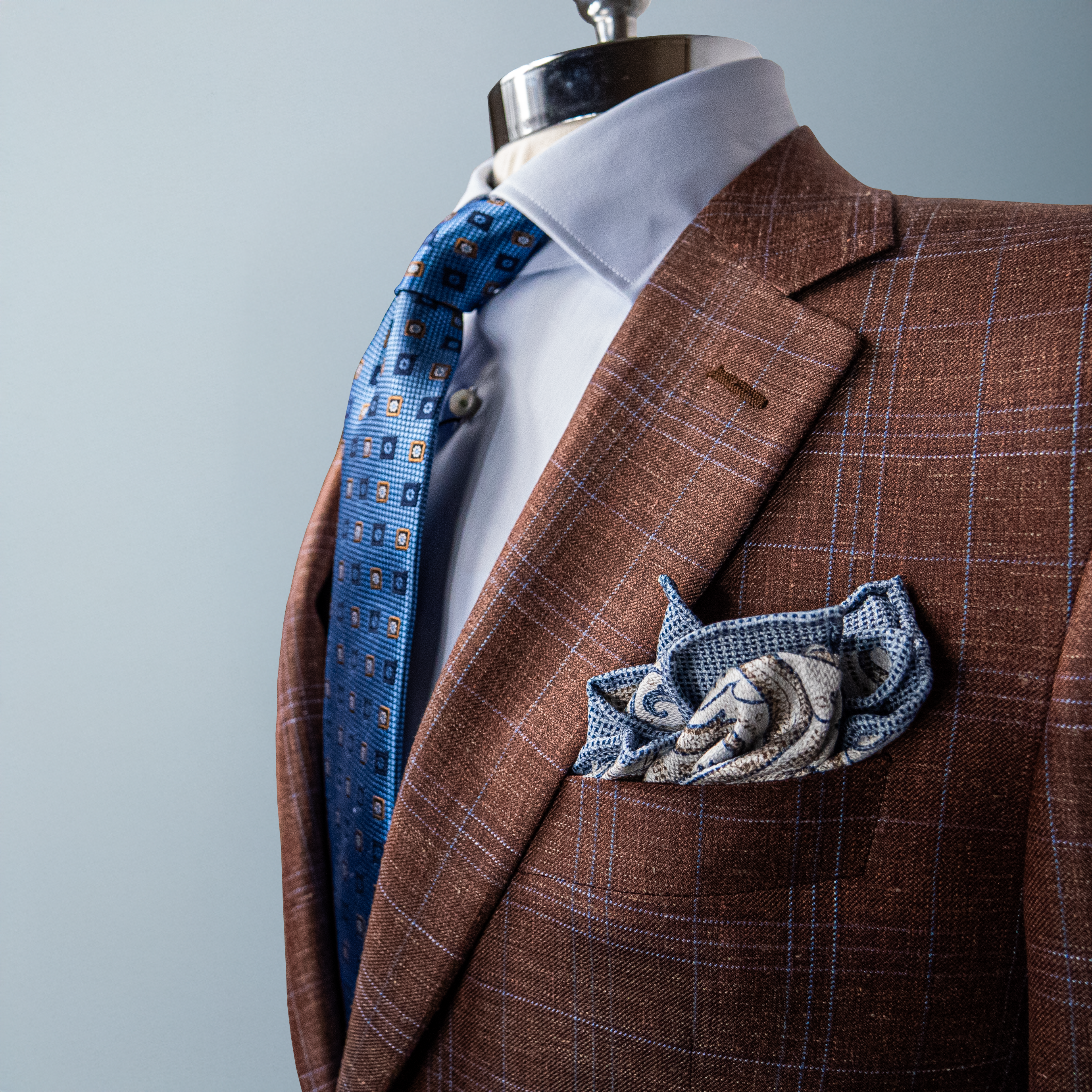 CANALI Men's Brown Plaid Suit - Premium Wool Business Suit for Office, Wedding & Formal Events
