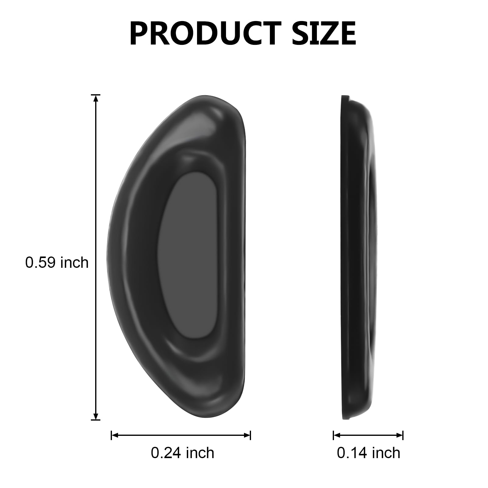 20 Pairs Anti-Slip Silicone Nose Pads for Glasses & Sunglasses - Thin Adhesive Stick-On Eyewear Nose Pads (Black) - Perfect for Reading, Driving & Daily Wear Comfort