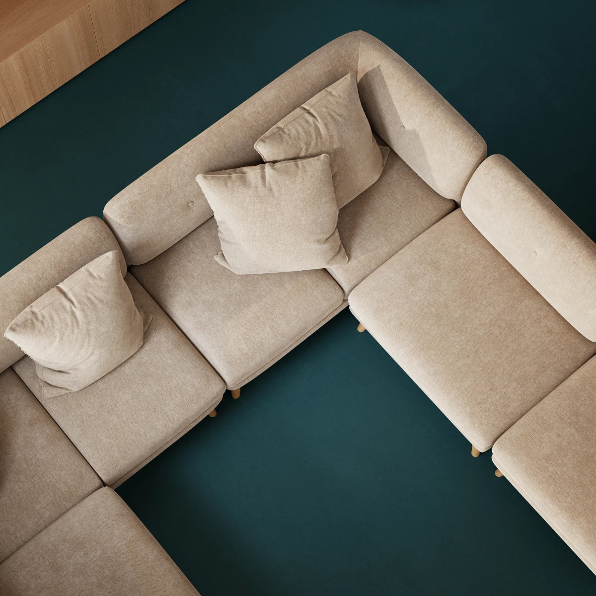 Alfred Fabric Right 1 Seater Modular Sofa - Modern Comfortable Single Chair for Living Room, Bedroom & Small Spaces